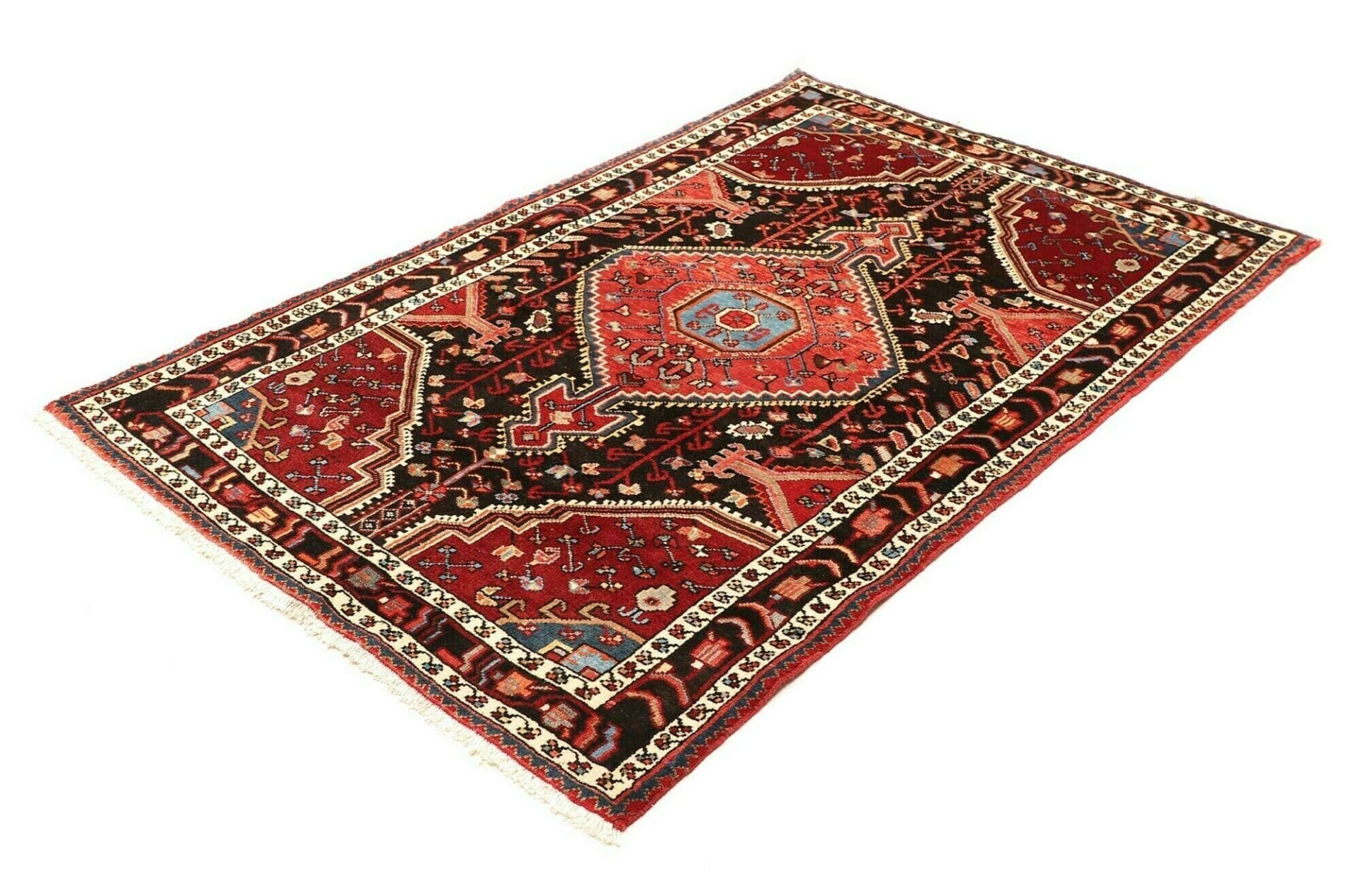 Handgeknüpfter Hamadan Herati Perserteppich 117 × 165 cm