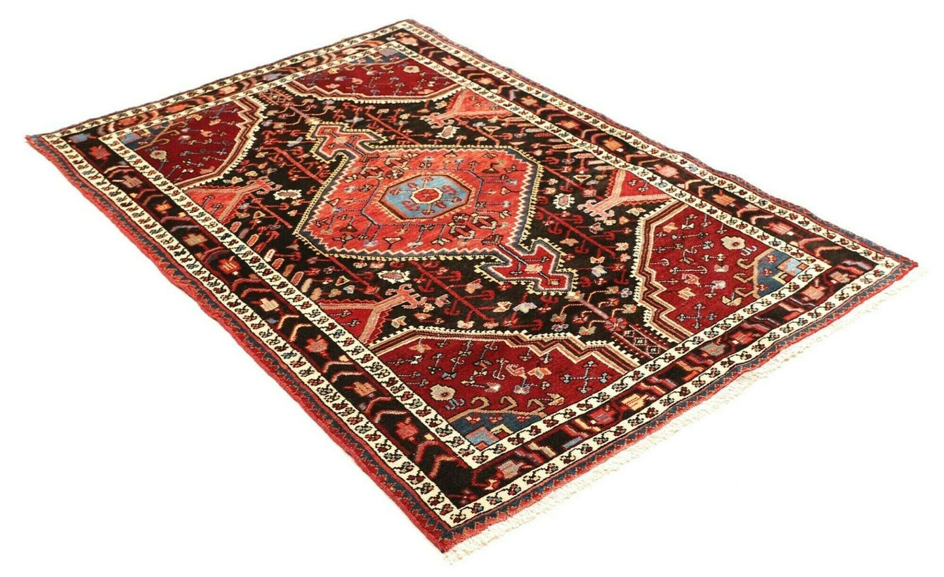 Handgeknüpfter Hamadan Herati Perserteppich 117 × 165 cm