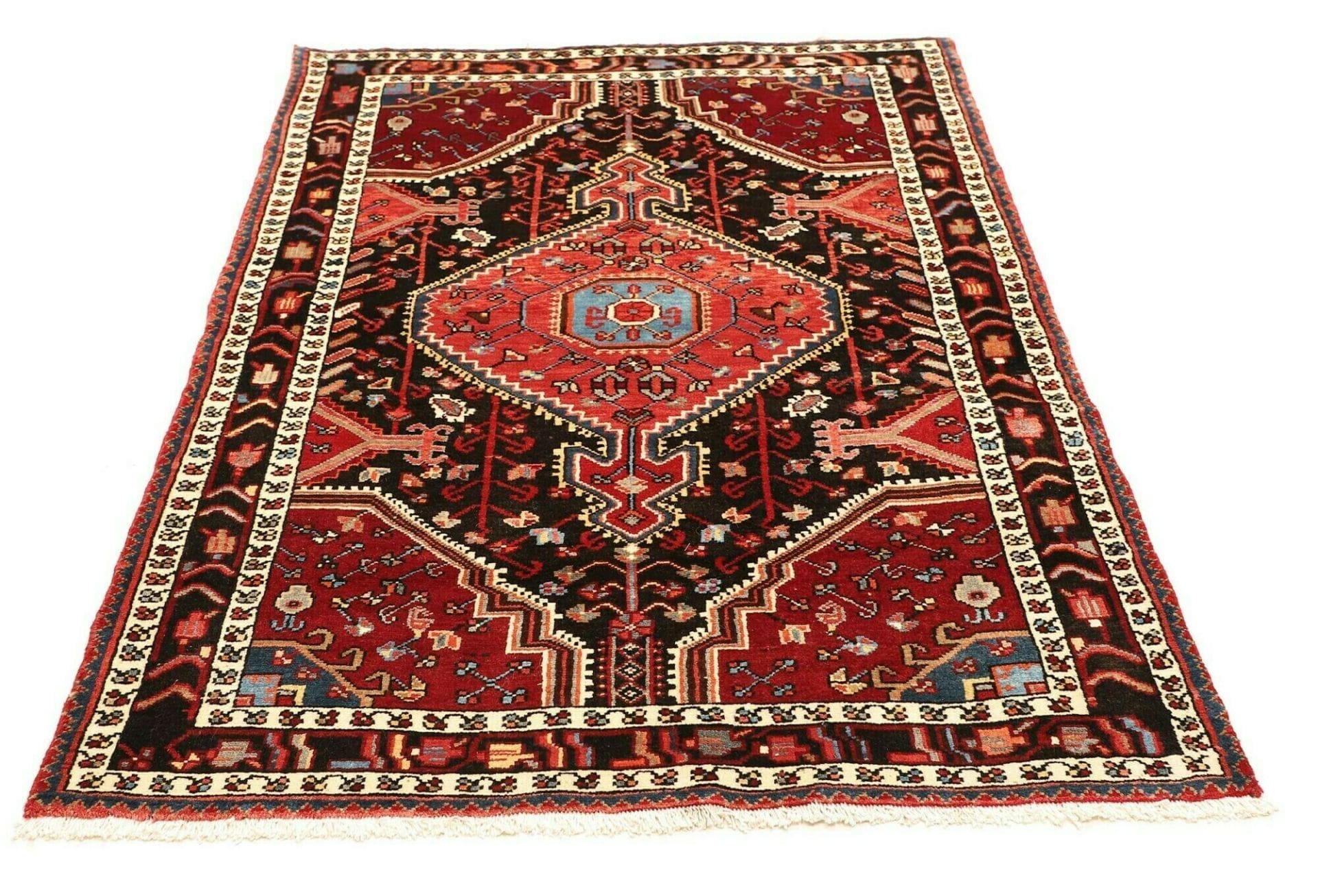 Handgeknüpfter Hamadan Herati Perserteppich 117 × 165 cm