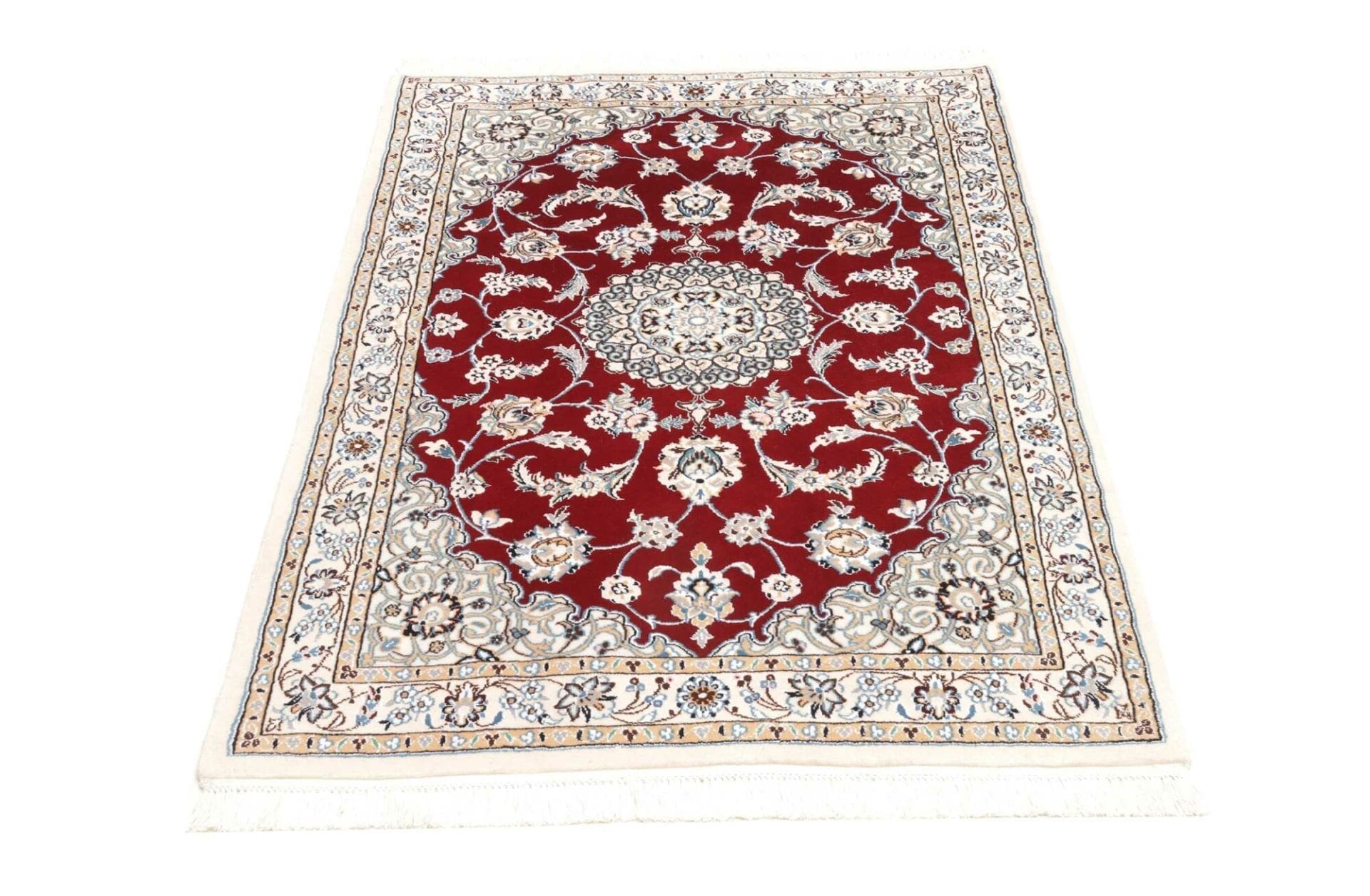 nain-teppich-103x151cm-florale-muster-handgeknupft-perserteppich-3 Handgeknüpfter Nain Perserteppich 103 × 151 cm