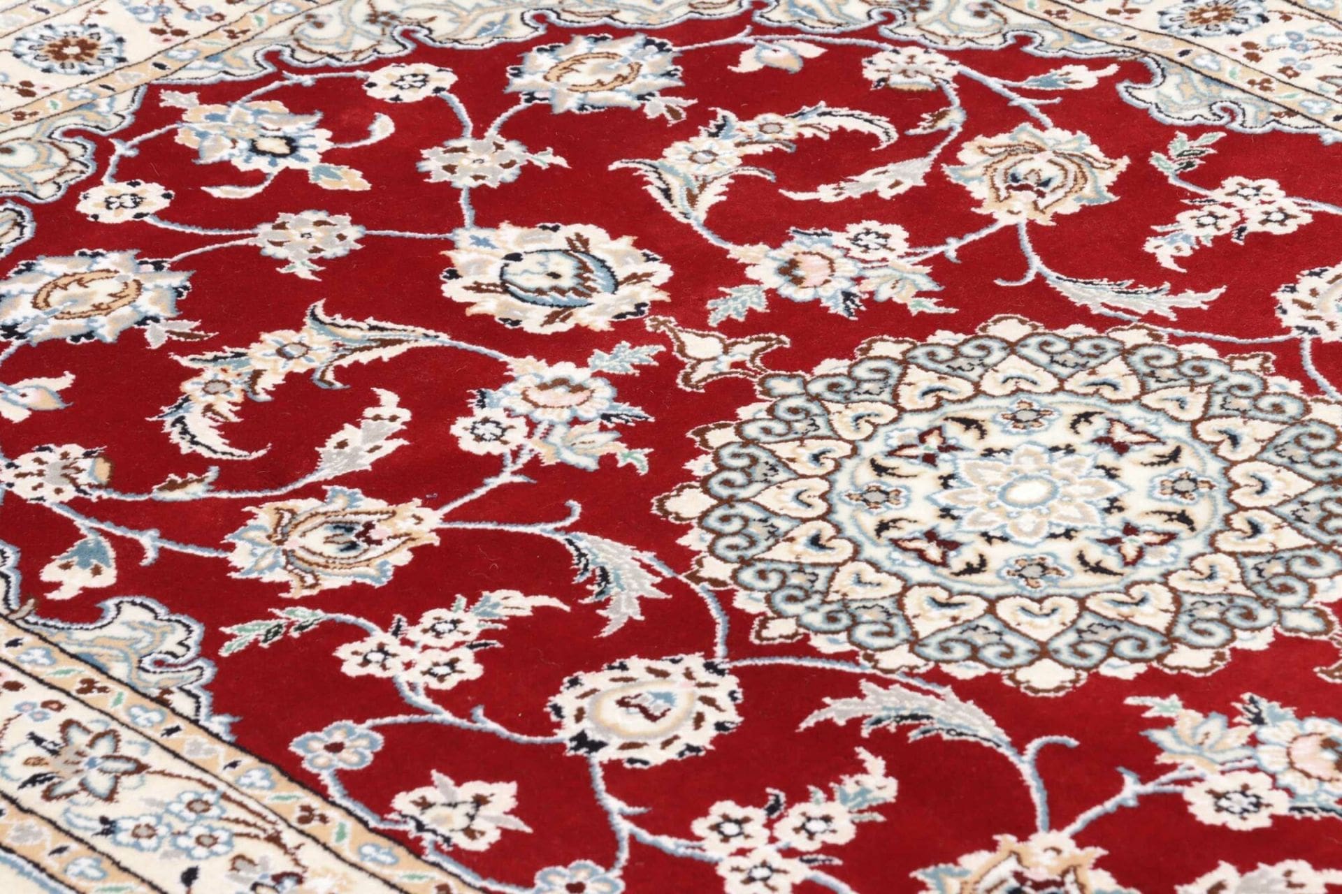 nain-teppich-103x151cm-florale-muster-handgeknupft-perserteppich-6 Handgeknüpfter Nain Perserteppich 103 × 151 cm