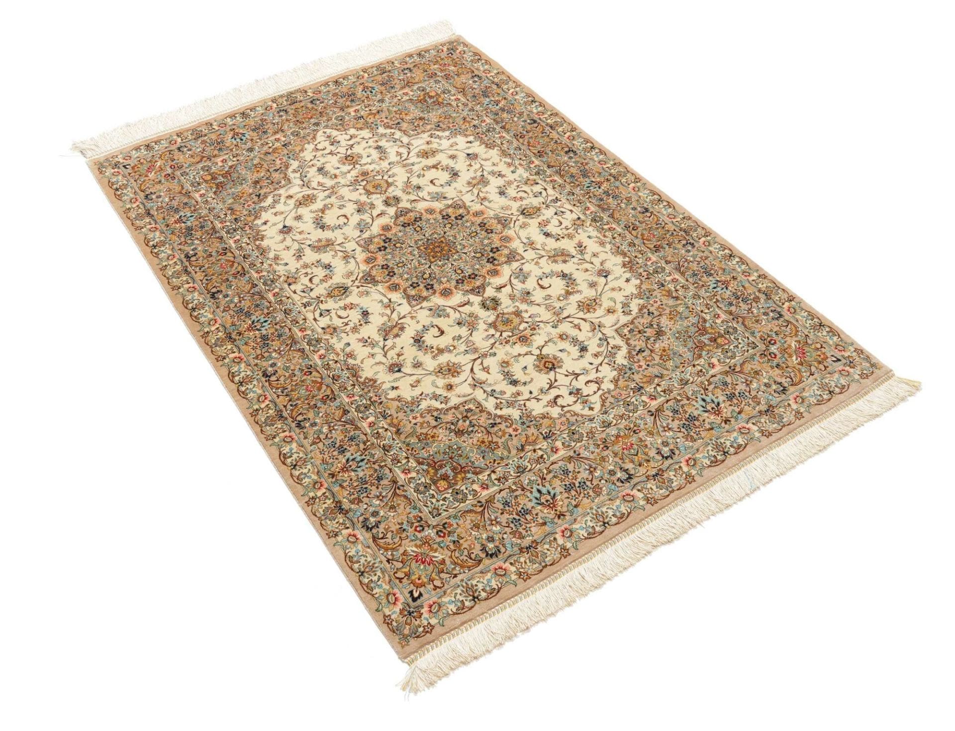 Ghom Perserteppich aus Iran, 105 × 150 cm