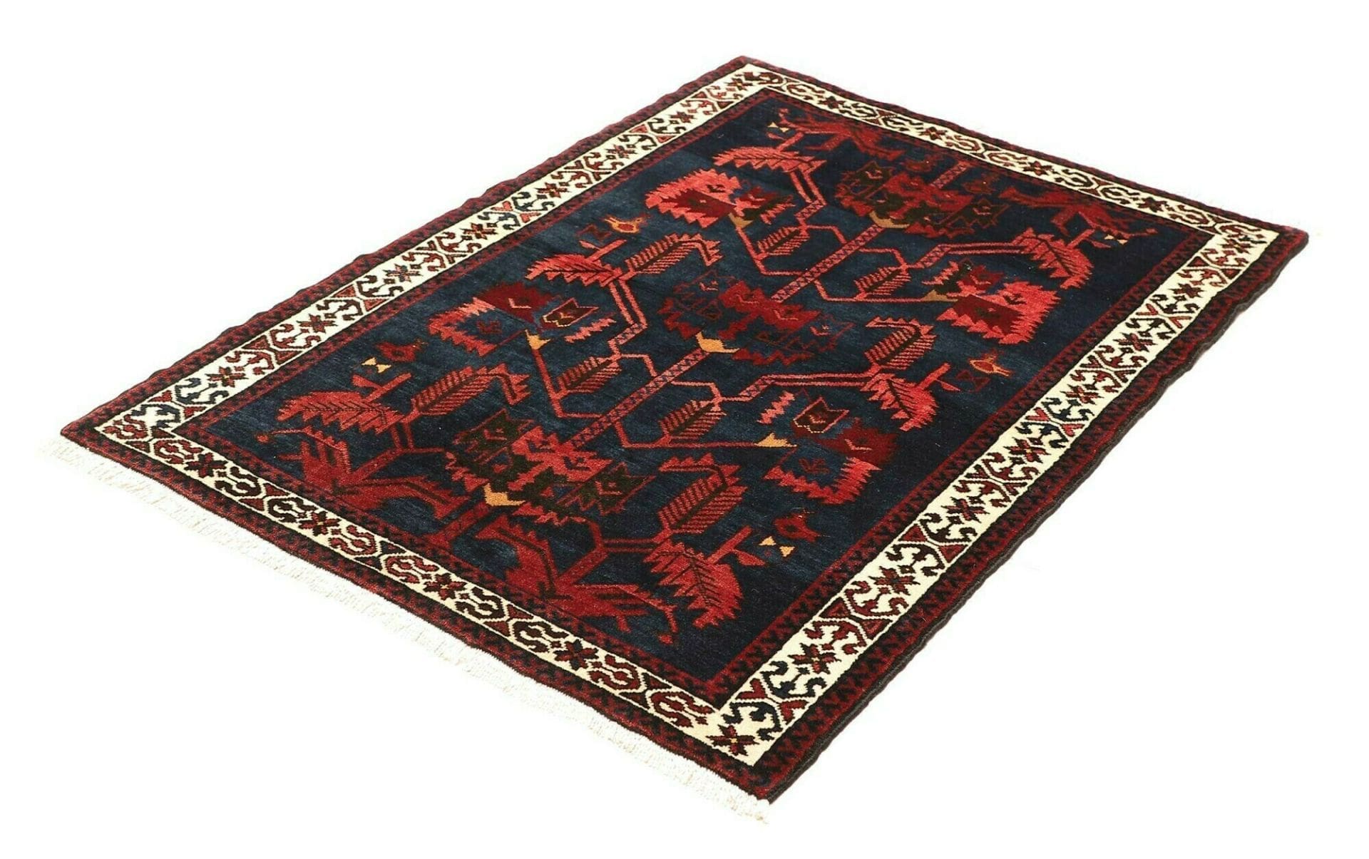 Handgeknüpfter Hamadan Herati Perserteppich, 111 × 150 cm, Wolle