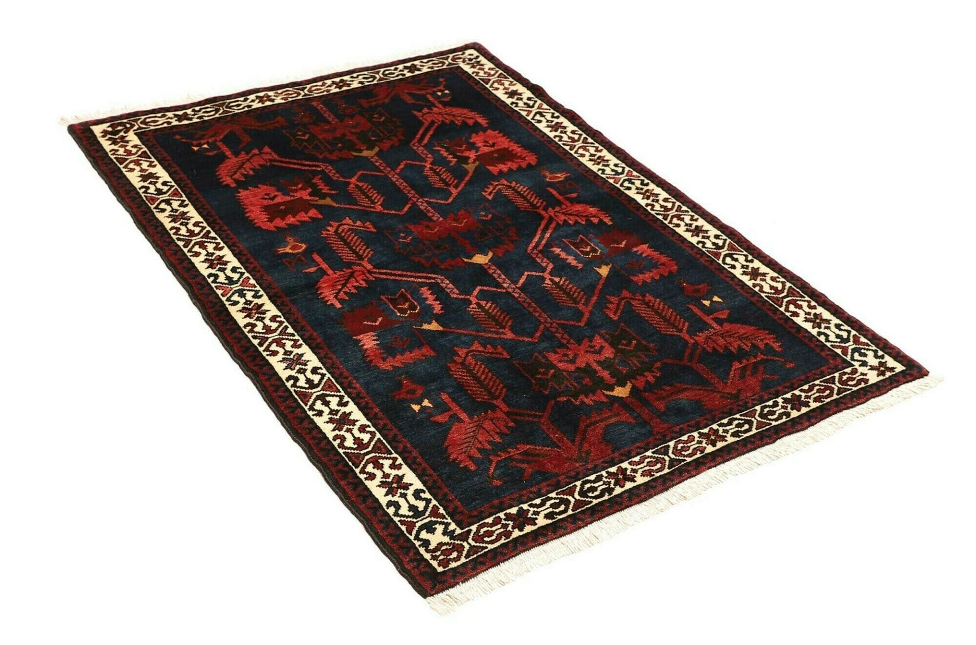 Handgeknüpfter Hamadan Herati Perserteppich, 111 × 150 cm, Wolle