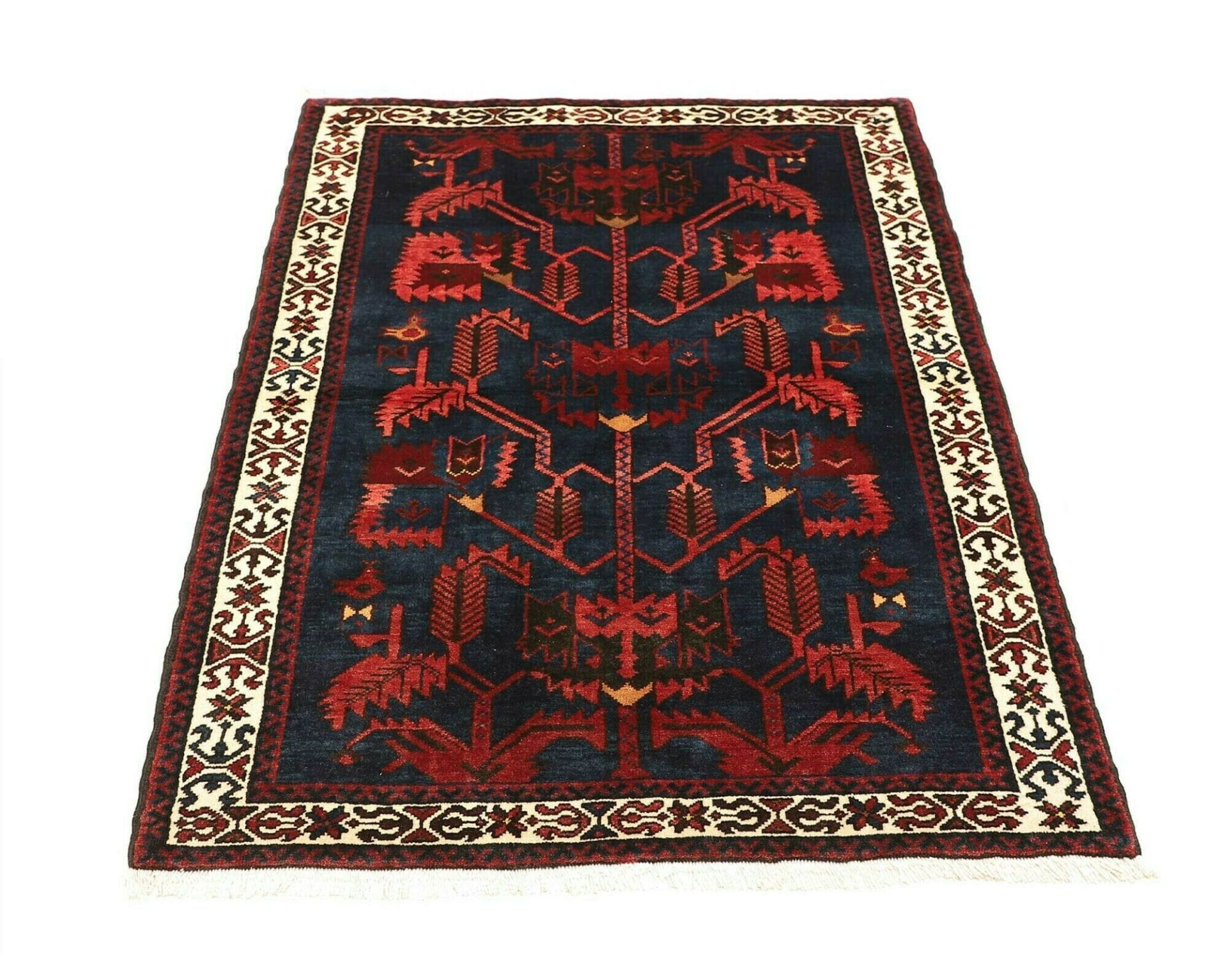 Handgeknüpfter Hamadan Herati Perserteppich, 111 × 150 cm, Wolle