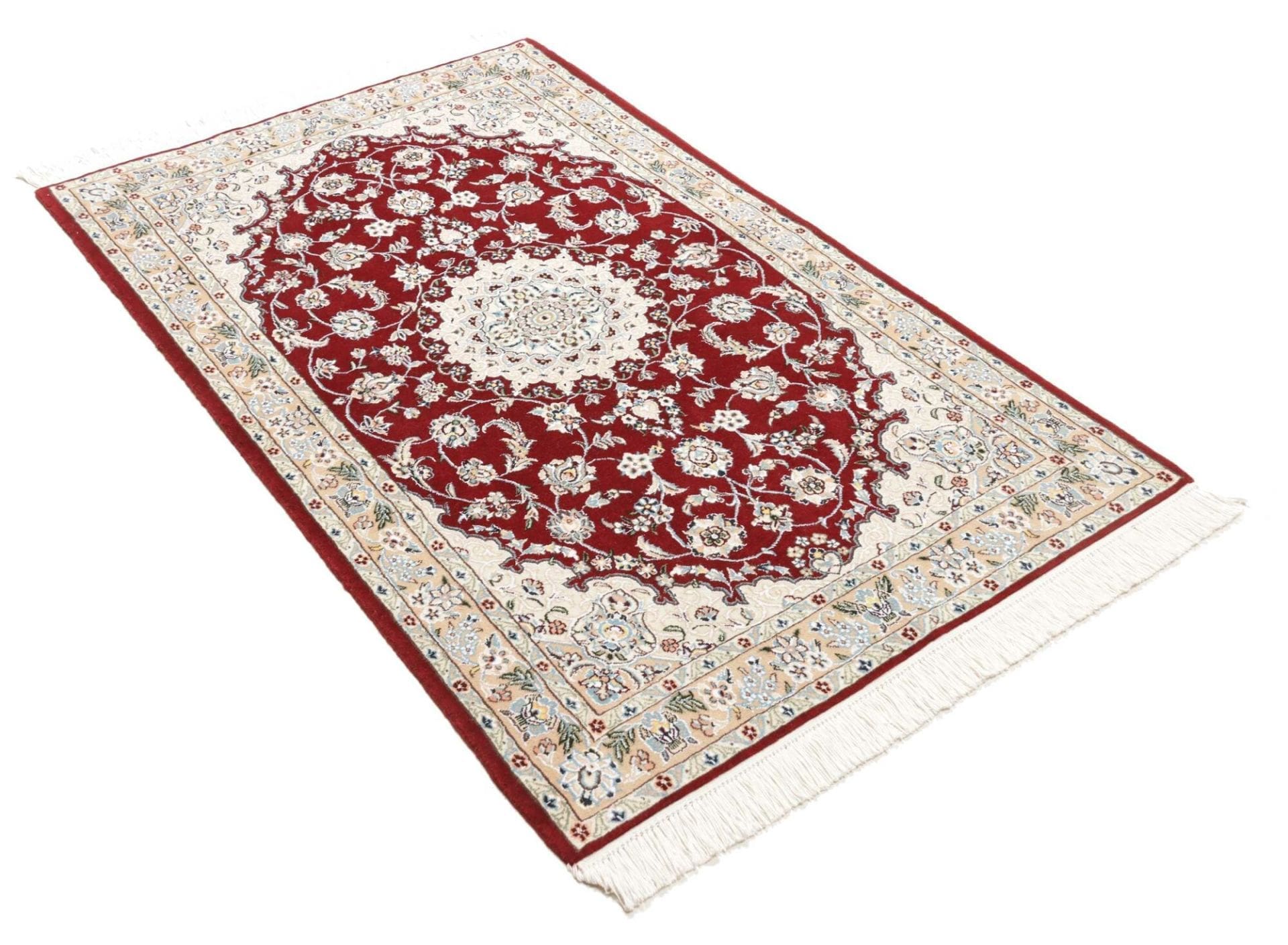 nain-teppich-103-x-160cm-florale-muster-handgeknupft-perserteppich-3 Nain Perserteppich aus Iran, 103 × 160 cm