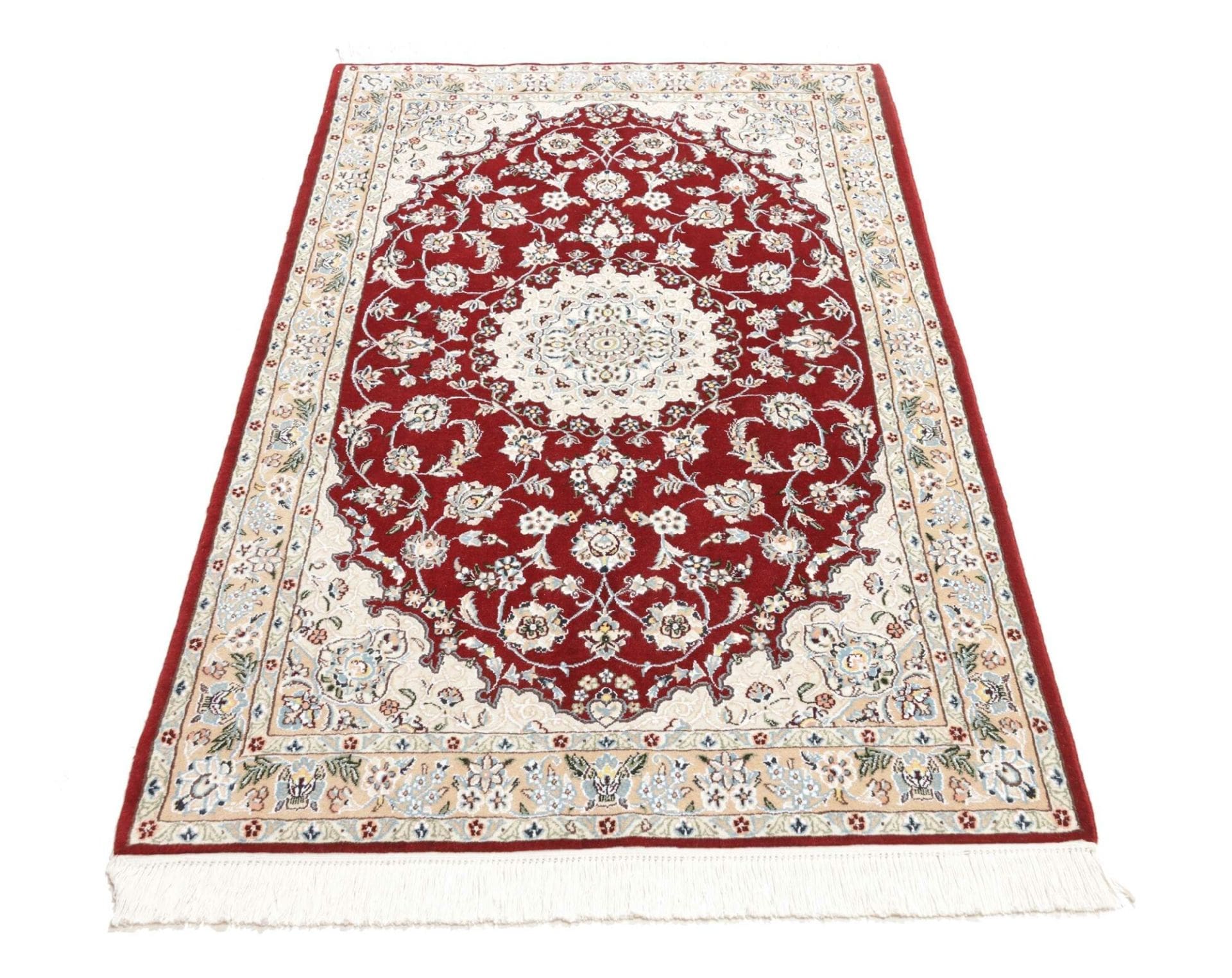 nain-teppich-103-x-160cm-florale-muster-handgeknupft-perserteppich-4 Nain Perserteppich aus Iran, 103 × 160 cm