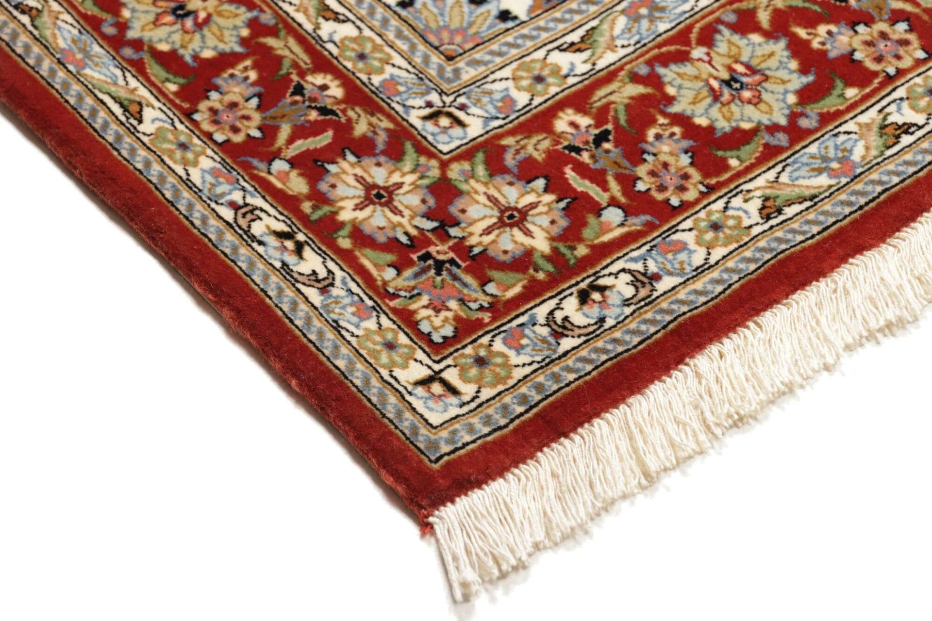 Isfahan Perserteppich 103 × 145 cm aus Wolle & Seide, handgeknüpft