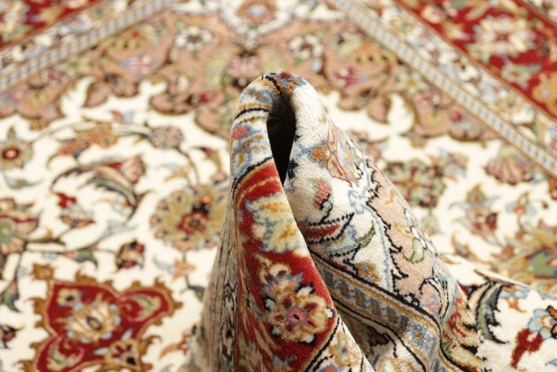 Isfahan Perserteppich 103 × 145 cm aus Wolle & Seide, handgeknüpft