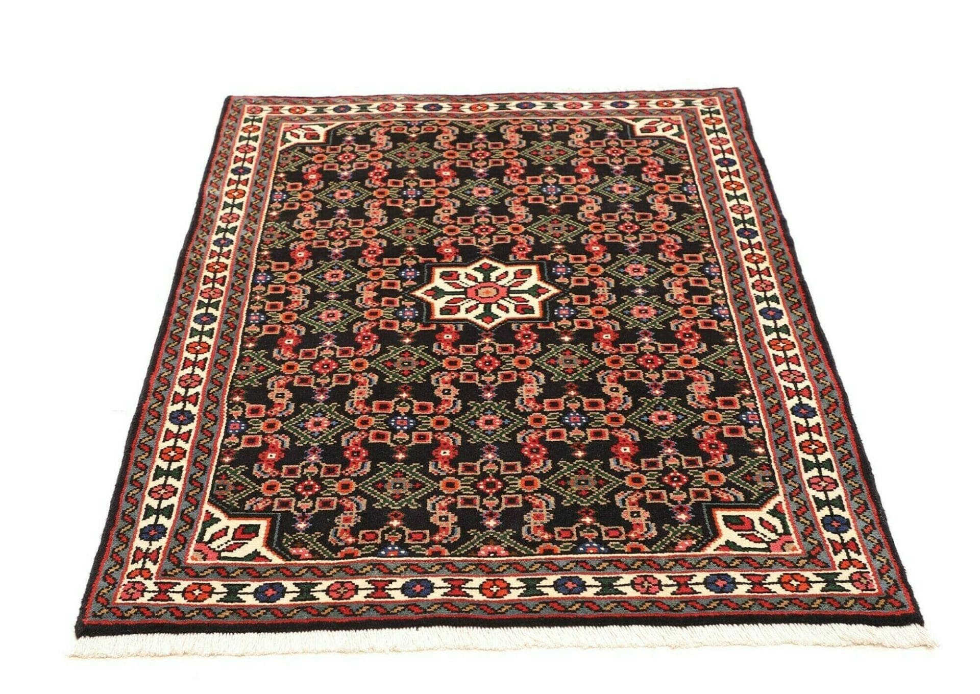 Handgeknüpfter Hamadan Perserteppich 103 × 144 cm
