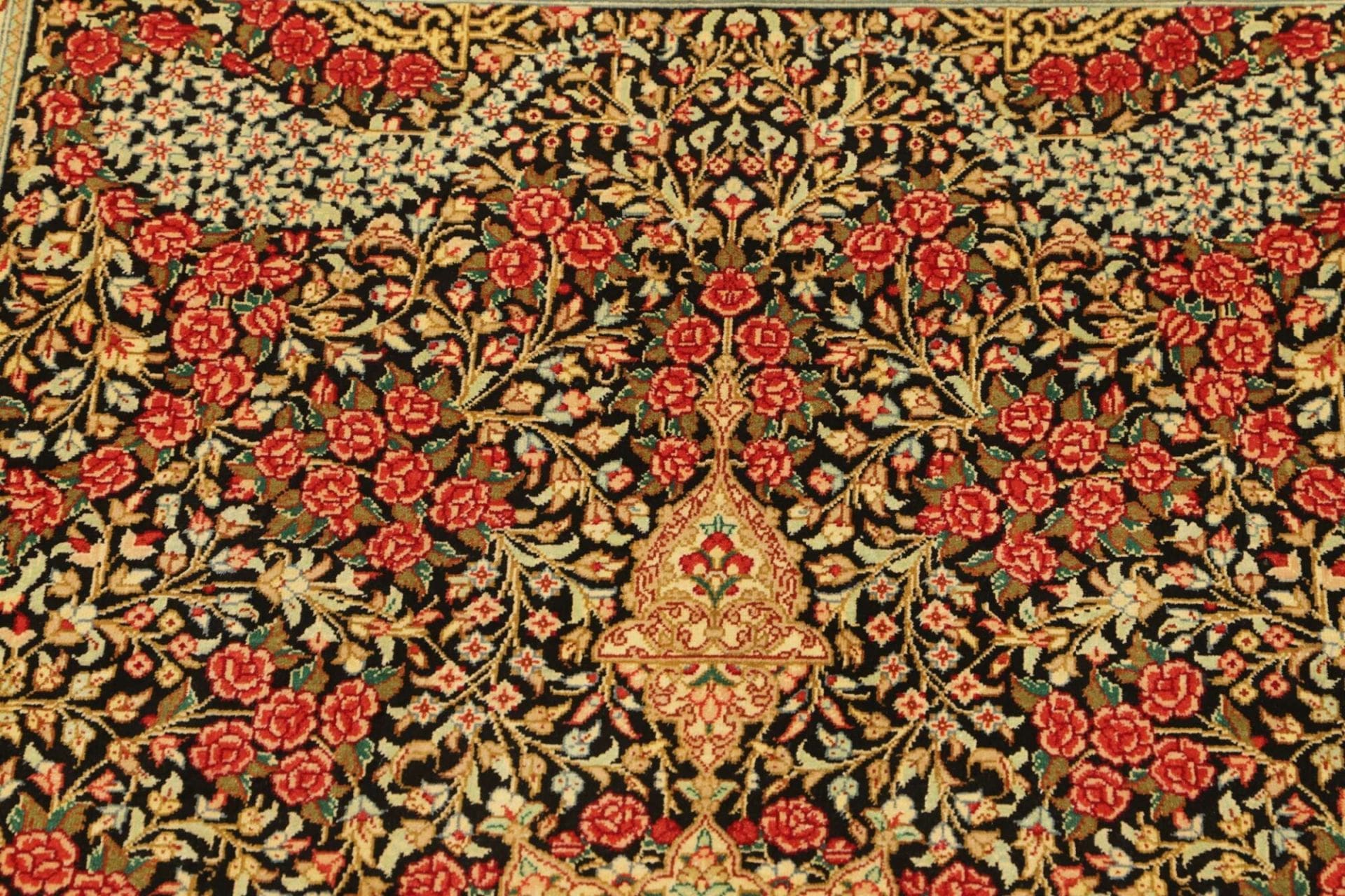 Handgeknüpfter Ghom Perserteppich, 98 × 151 cm, Seide