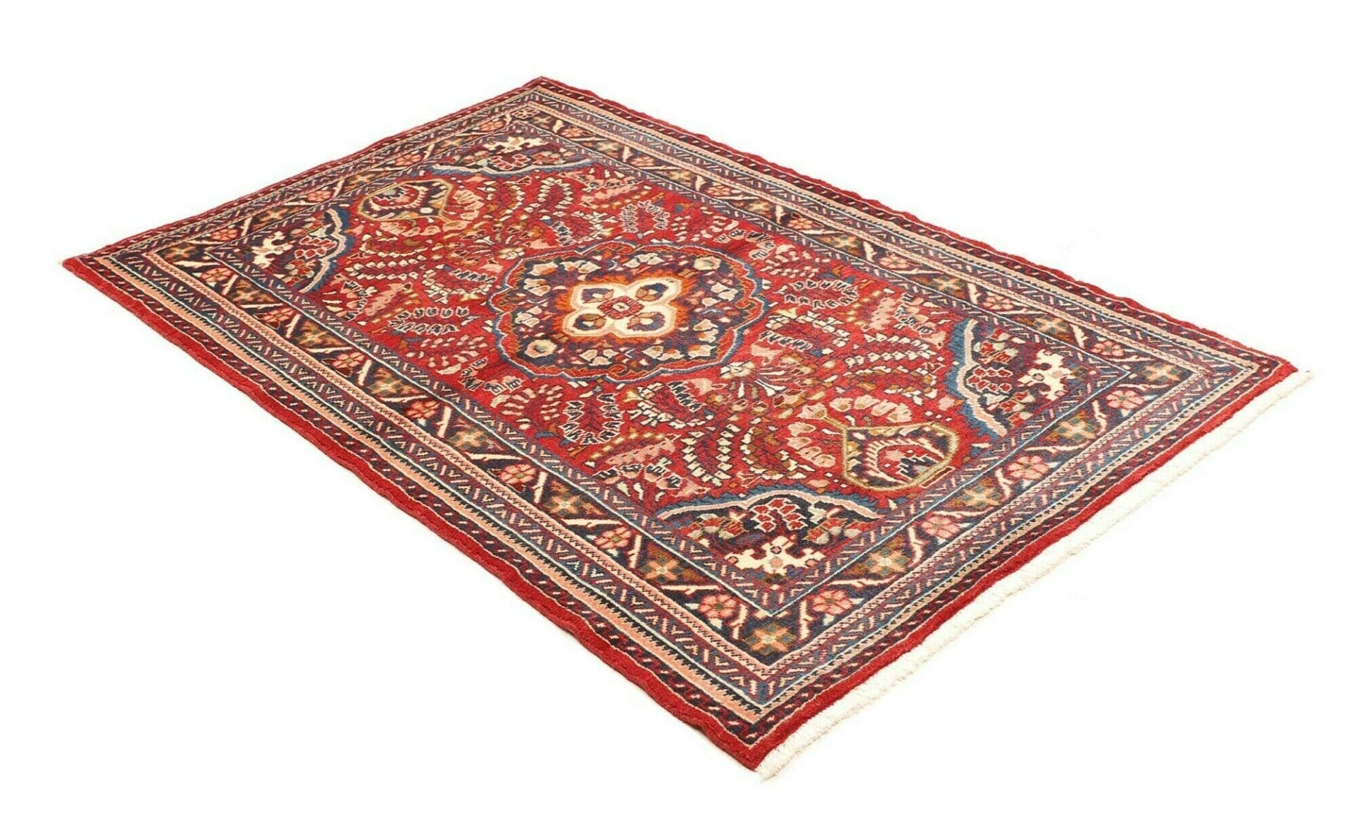 hamadan-teppich-110-x-165cm-schurwolle-herati-muster-handgeknupft-2 Handgeknüpfter Hamadan Herati Perserteppich, 110 × 165 cm, Wolle