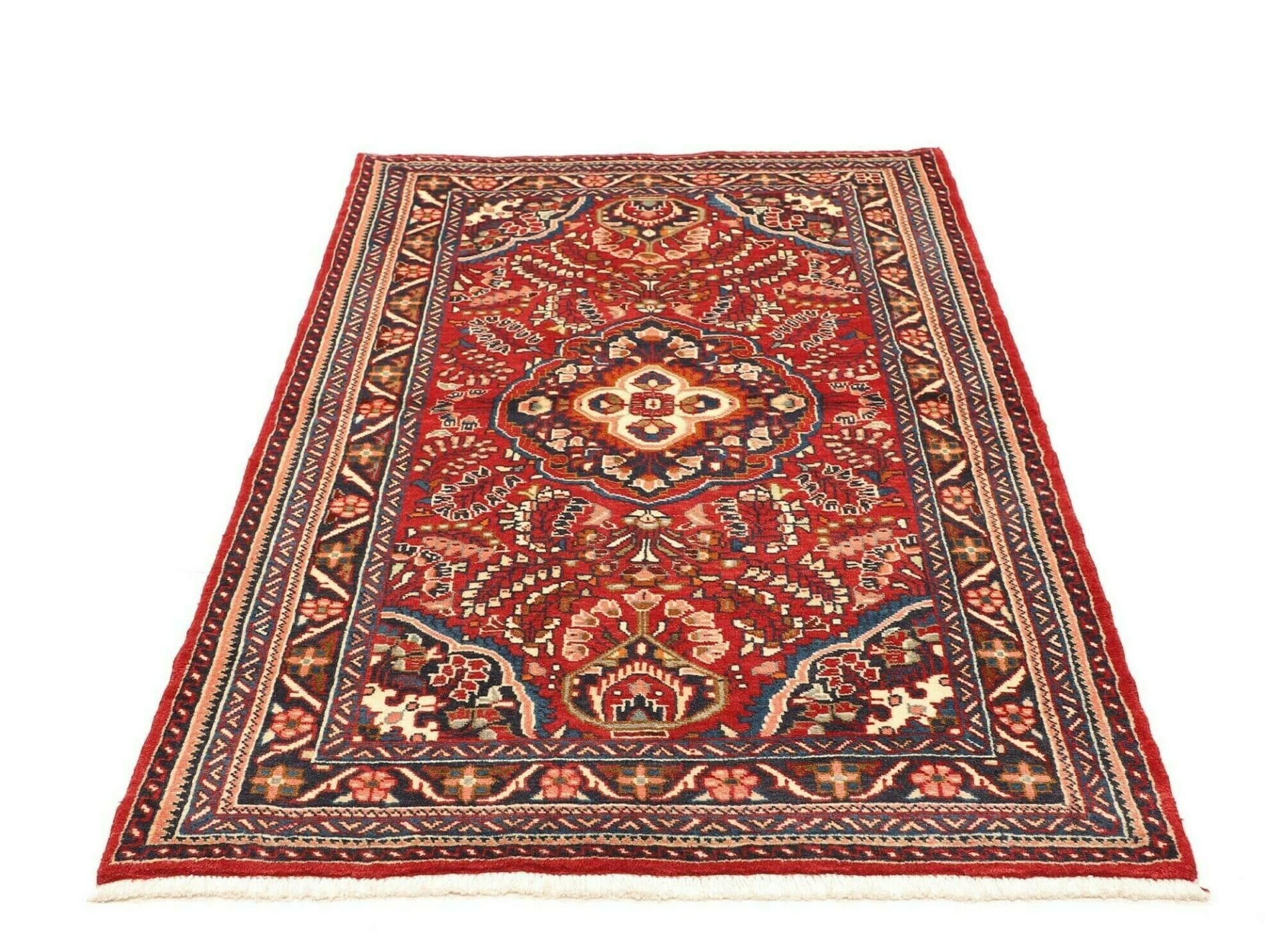 hamadan-teppich-110-x-165cm-schurwolle-herati-muster-handgeknupft-3 Handgeknüpfter Hamadan Herati Perserteppich, 110 × 165 cm, Wolle
