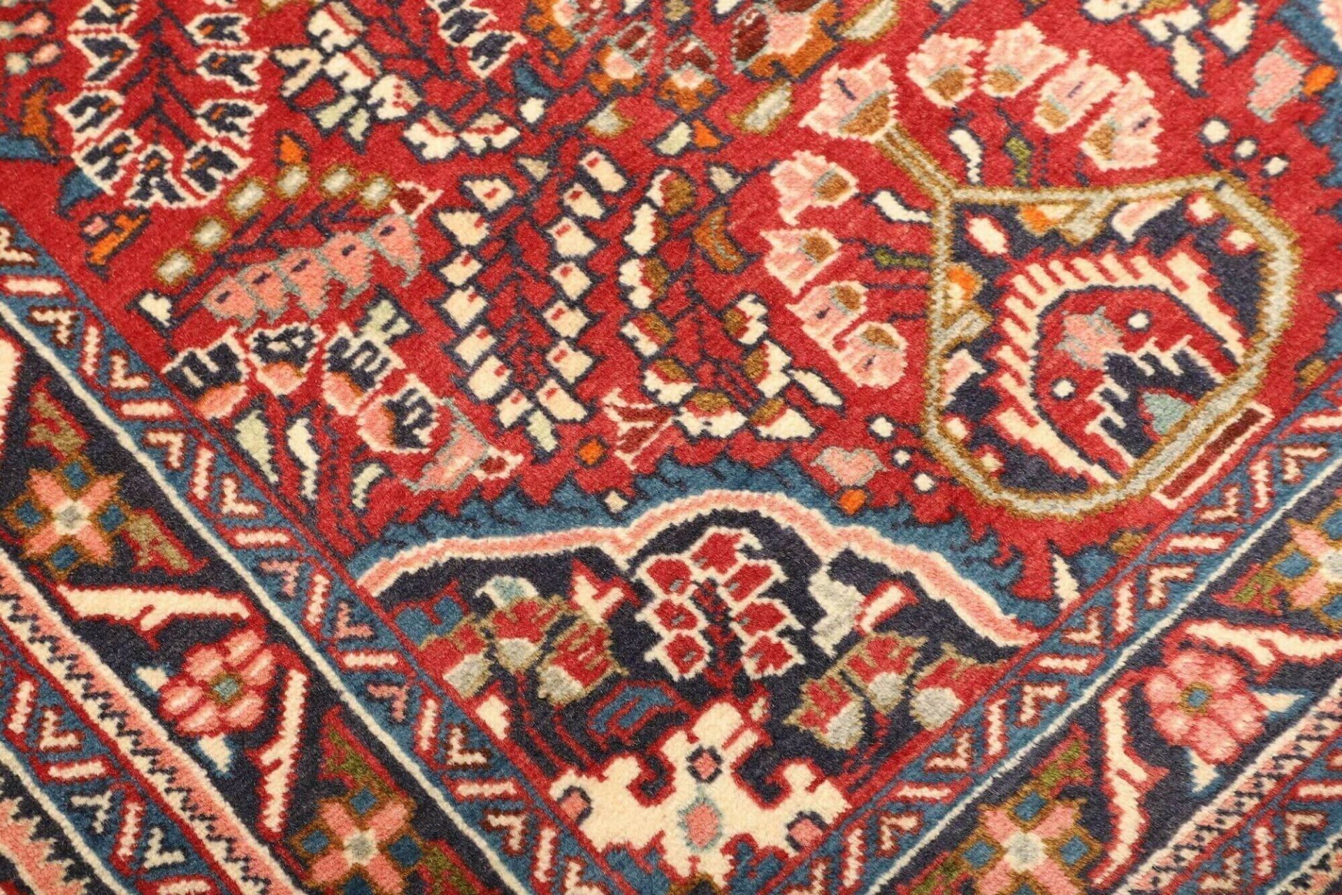 hamadan-teppich-110-x-165cm-schurwolle-herati-muster-handgeknupft-5 Handgeknüpfter Hamadan Herati Perserteppich, 110 × 165 cm, Wolle