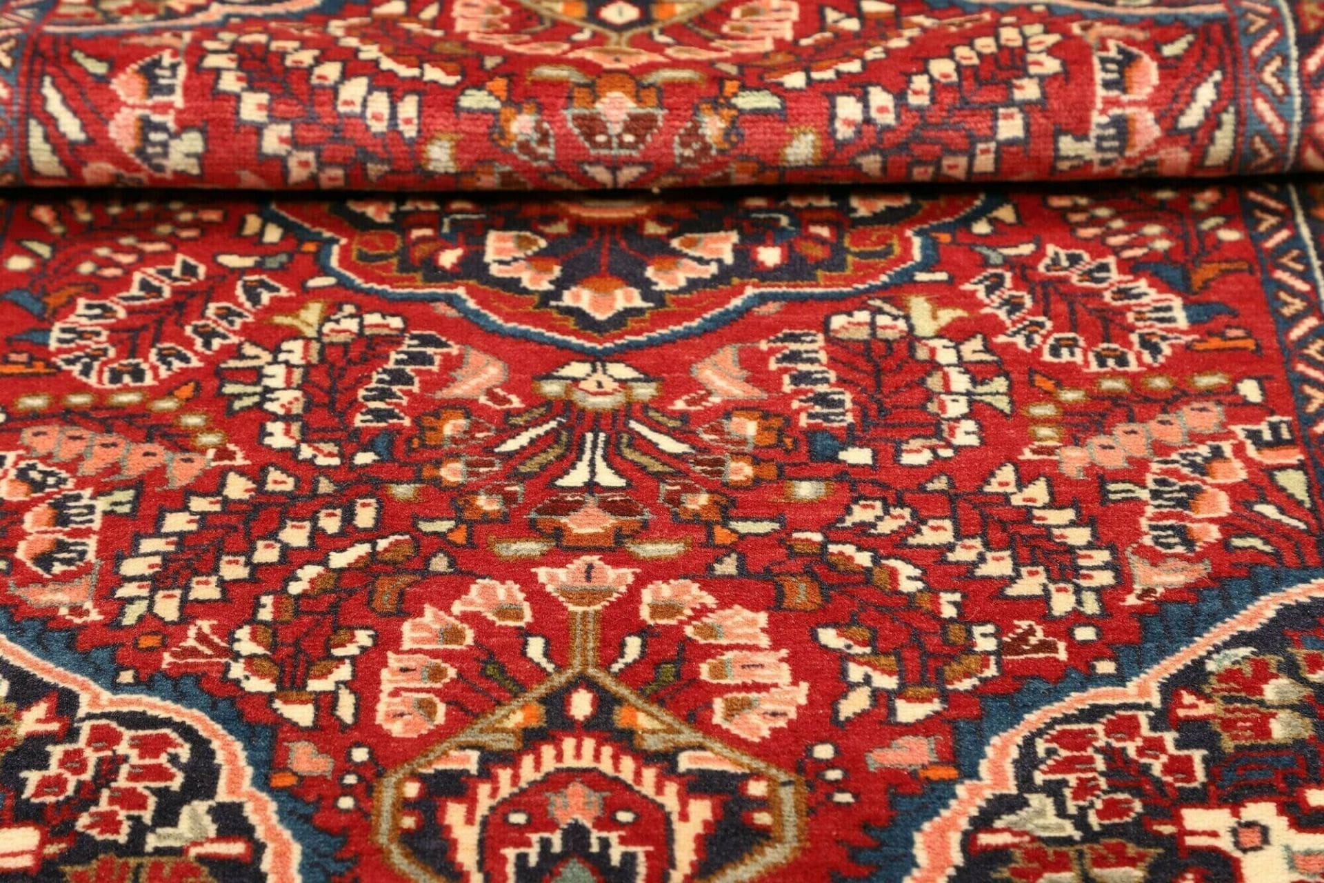 hamadan-teppich-110-x-165cm-schurwolle-herati-muster-handgeknupft-9 Handgeknüpfter Hamadan Herati Perserteppich, 110 × 165 cm, Wolle