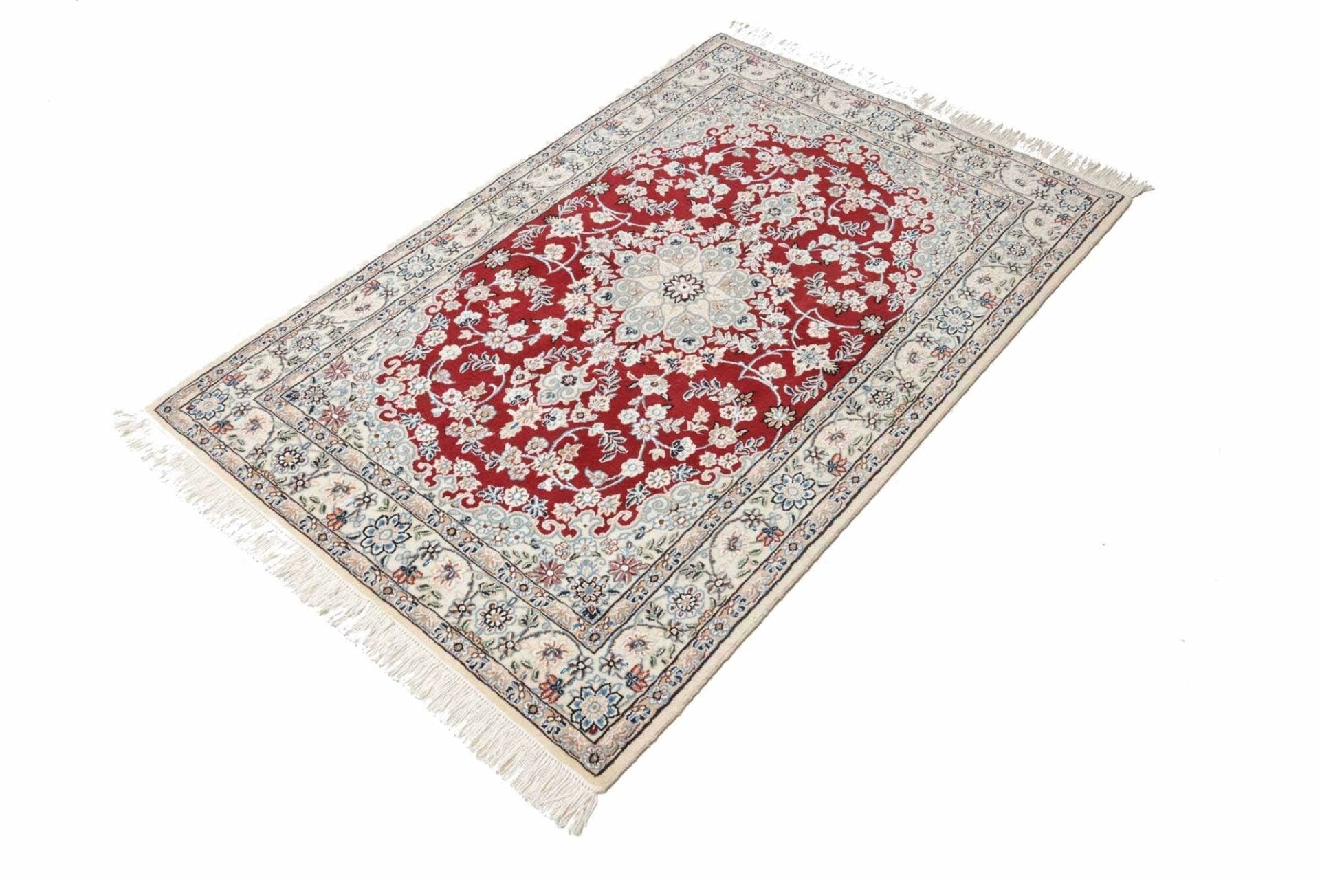 nain-teppich-103-x-152cm-florale-muster-handgeknupft-perserteppich-1 Nain Perserteppich 103 × 152 cm aus Wolle, handgeknüpft