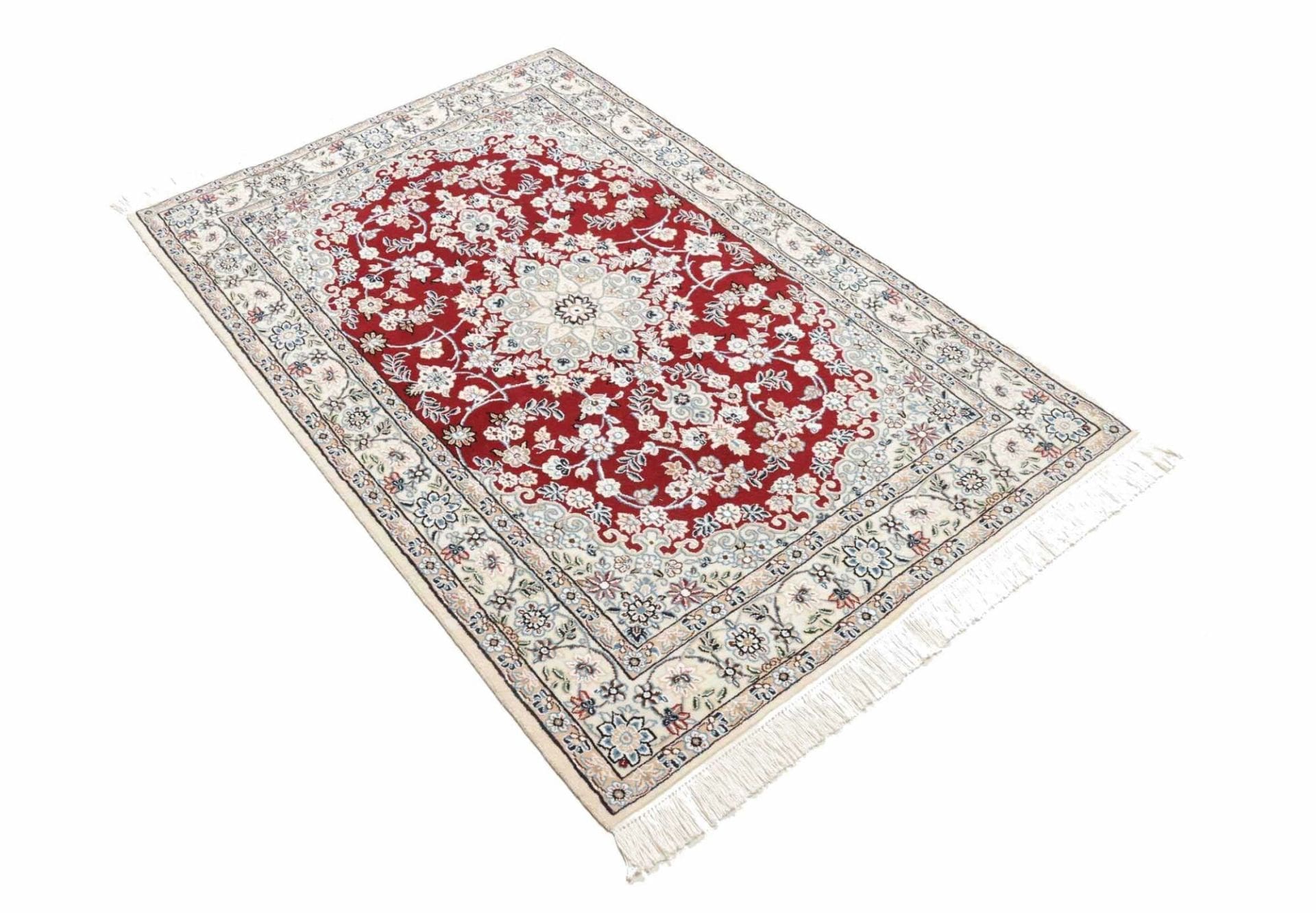 nain-teppich-103-x-152cm-florale-muster-handgeknupft-perserteppich-2 Nain Perserteppich 103 × 152 cm aus Wolle, handgeknüpft