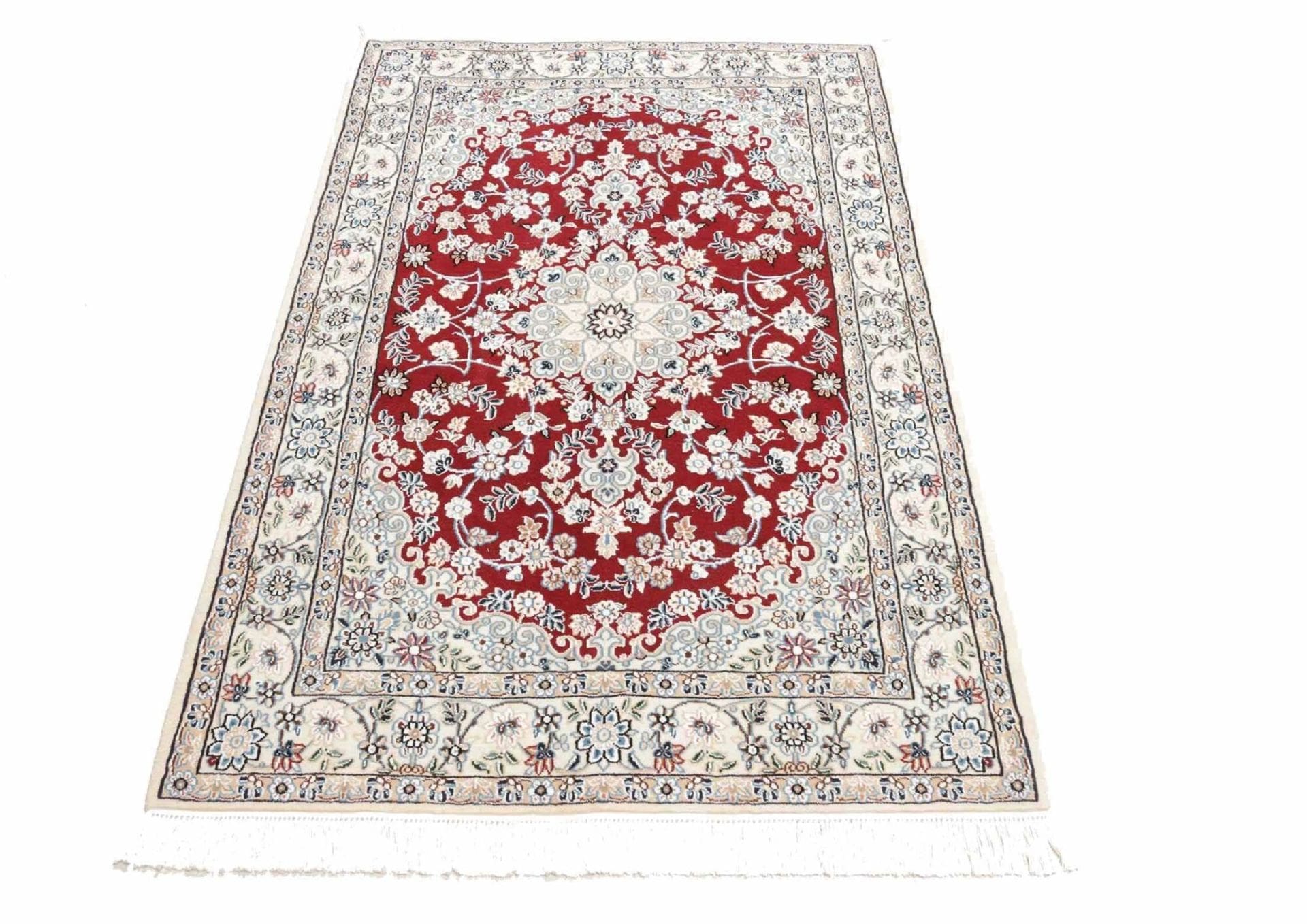 nain-teppich-103-x-152cm-florale-muster-handgeknupft-perserteppich-3 Nain Perserteppich 103 × 152 cm aus Wolle, handgeknüpft
