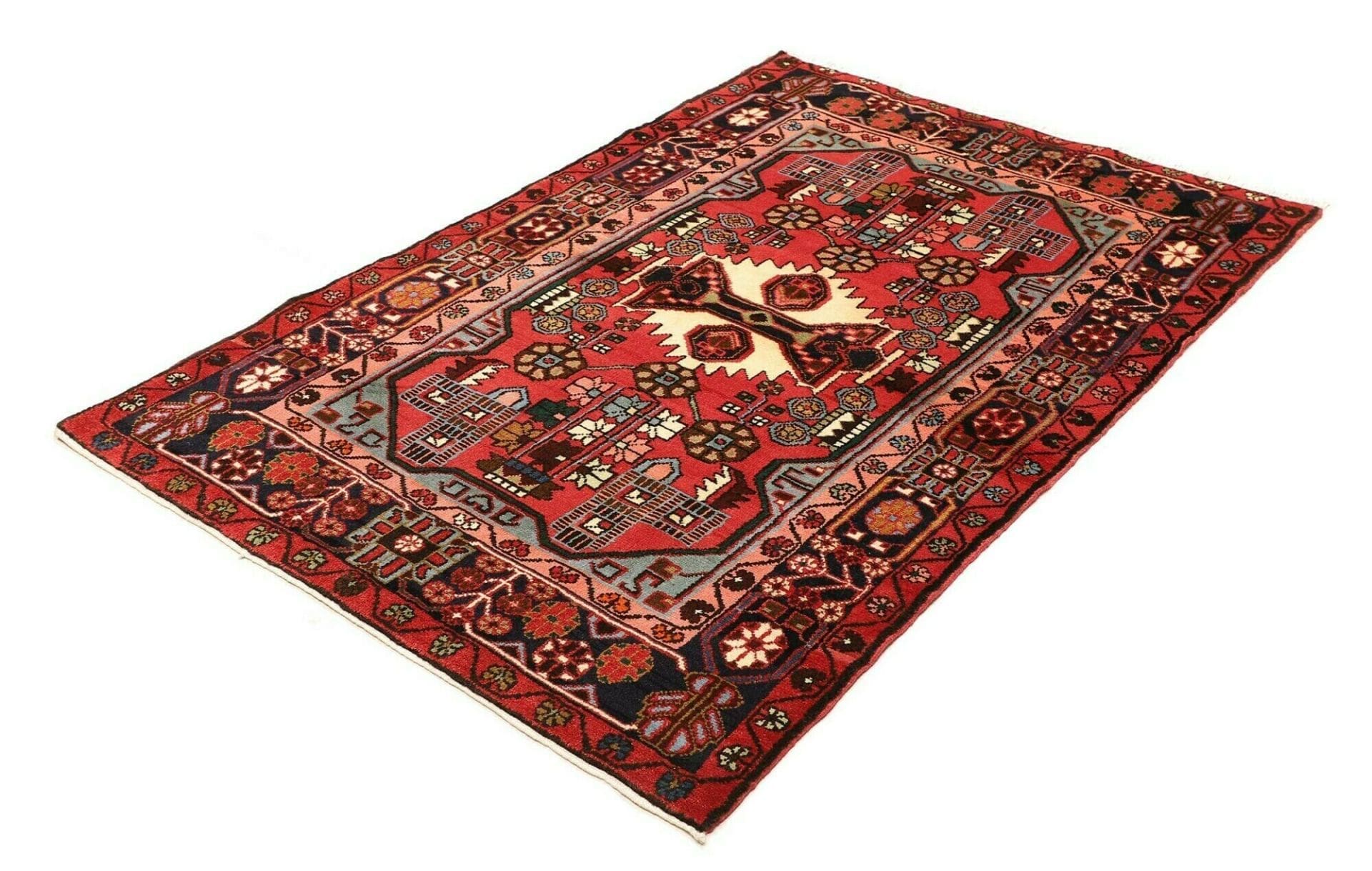 Hamadan Herati Perserteppich 113 × 160 cm aus Wolle, handgeknüpft