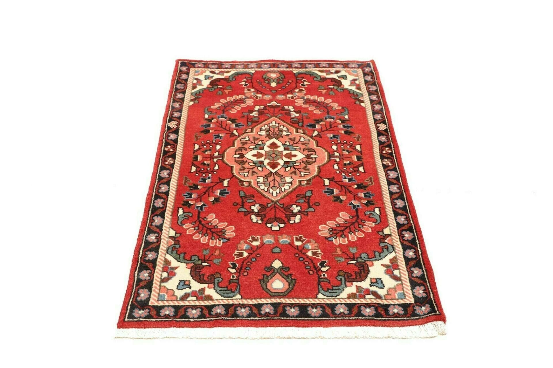 Handgeknüpfter Hamadan Herati Perserteppich 84 × 137 cm