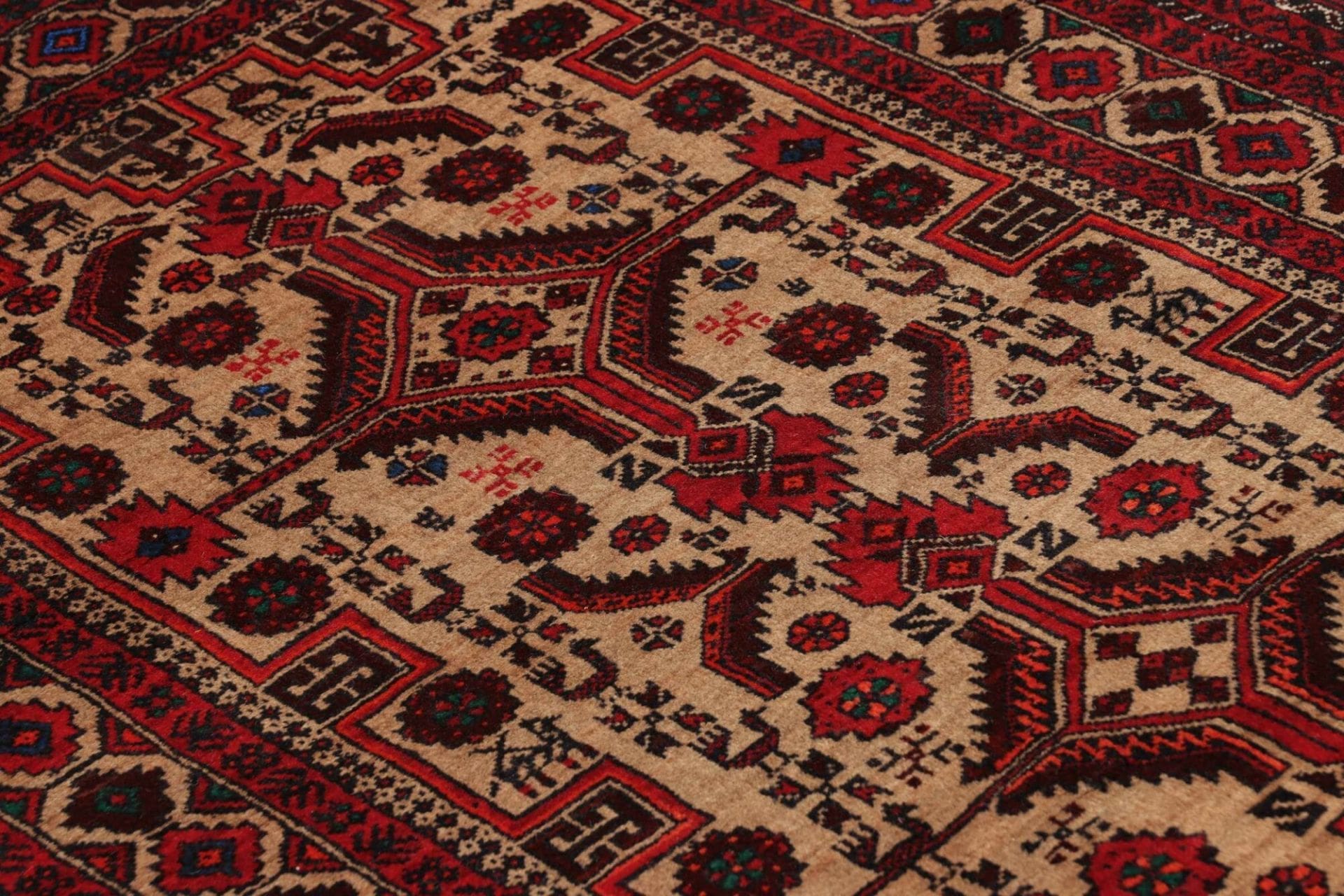 handgeknupfter-orientteppich-99-x-181cm-aus-schurwolle-floral-6 Handgeknüpfter Perserteppich, 99 × 181 cm, Wolle