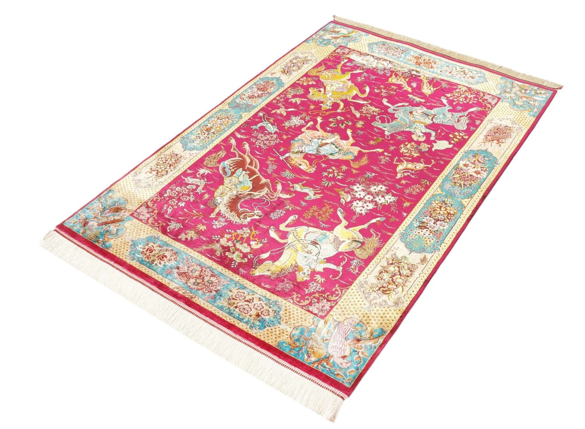 Ghom Perserteppich aus Iran, 103 × 148 cm