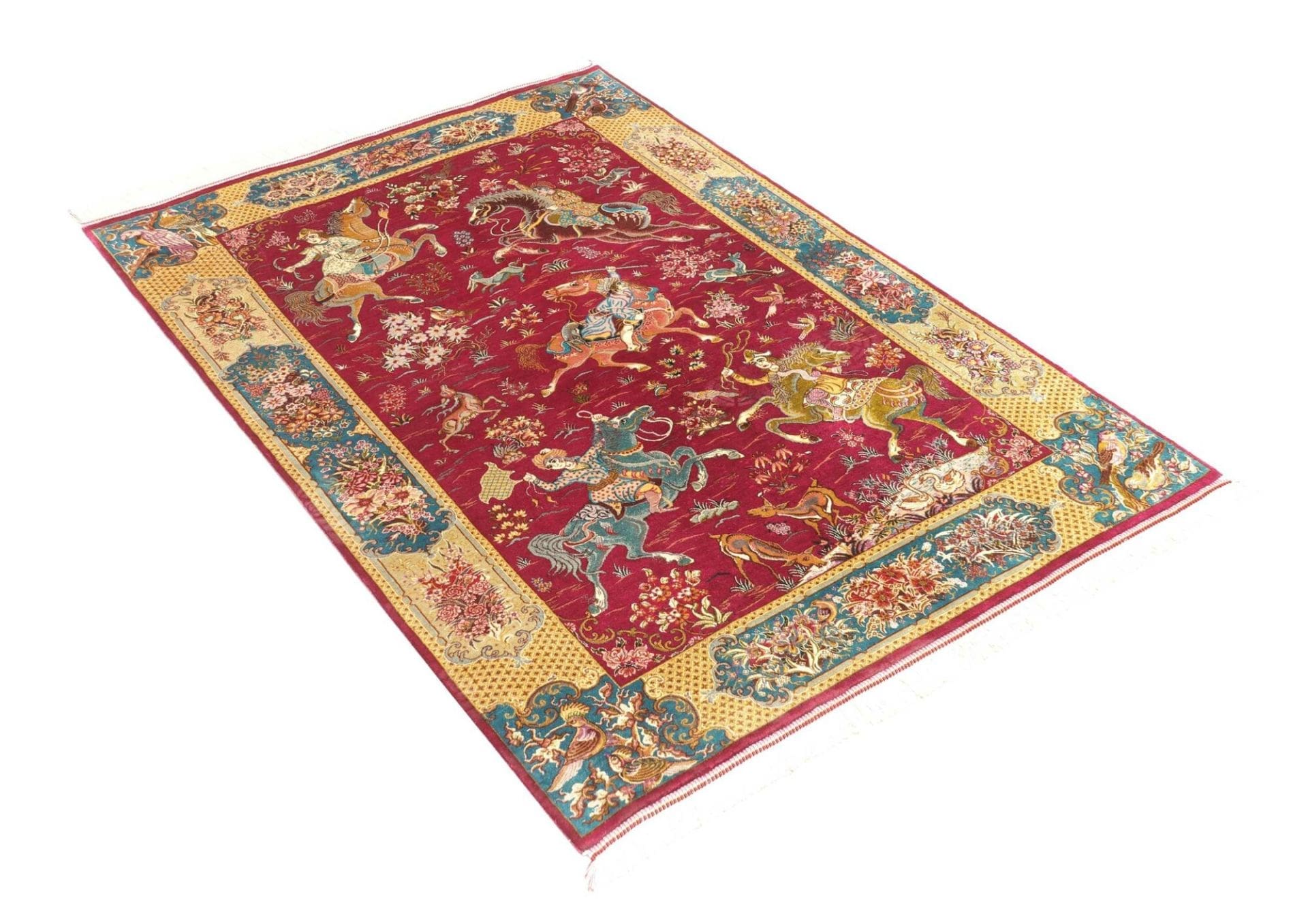 Ghom Perserteppich aus Iran, 103 × 148 cm