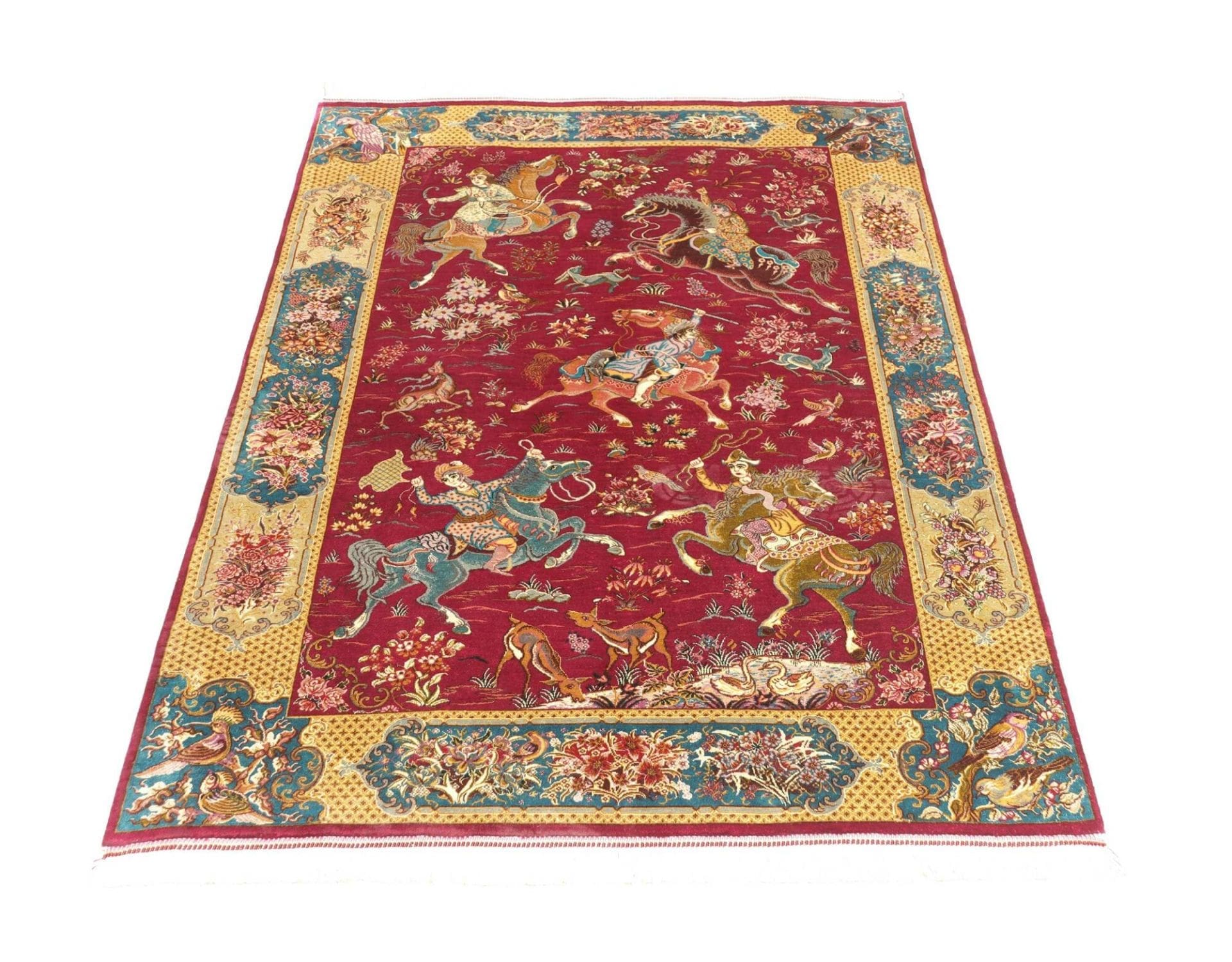Ghom Perserteppich aus Iran, 103 × 148 cm