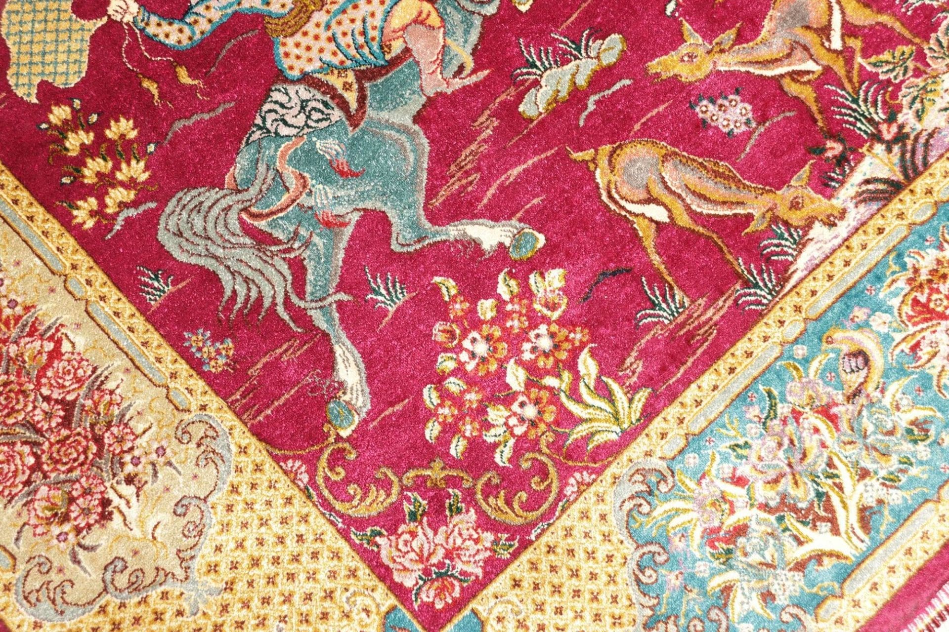Ghom Perserteppich aus Iran, 103 × 148 cm