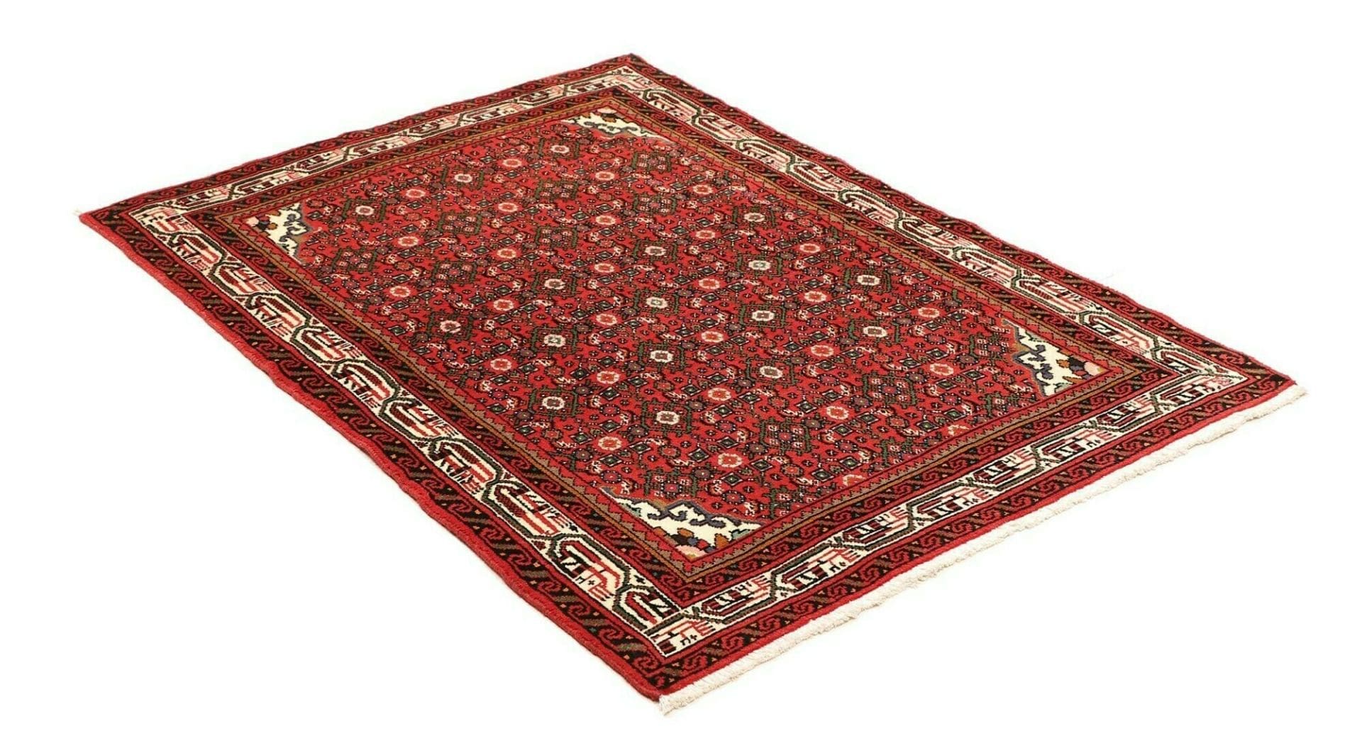 Handgeknüpfter Hamadan Herati Perserteppich 105 × 145 cm