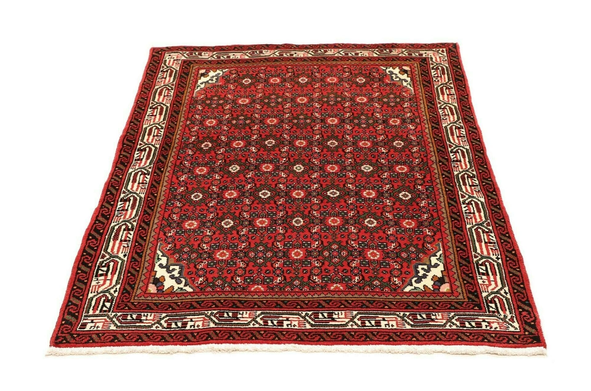 Handgeknüpfter Hamadan Herati Perserteppich 105 × 145 cm