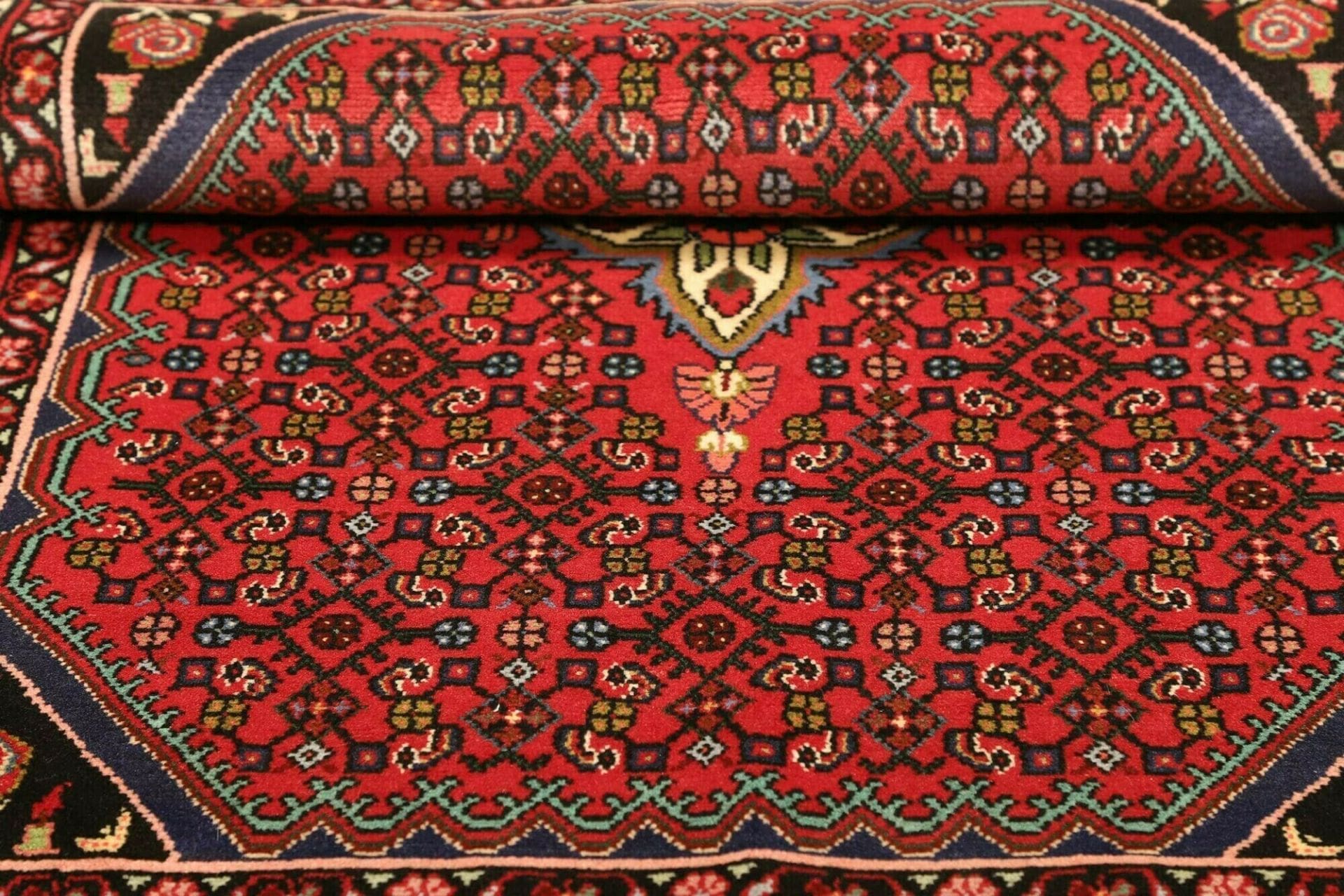 Handgeknüpfter Hamadan Herati Perserteppich, 109 × 147 cm, Wolle