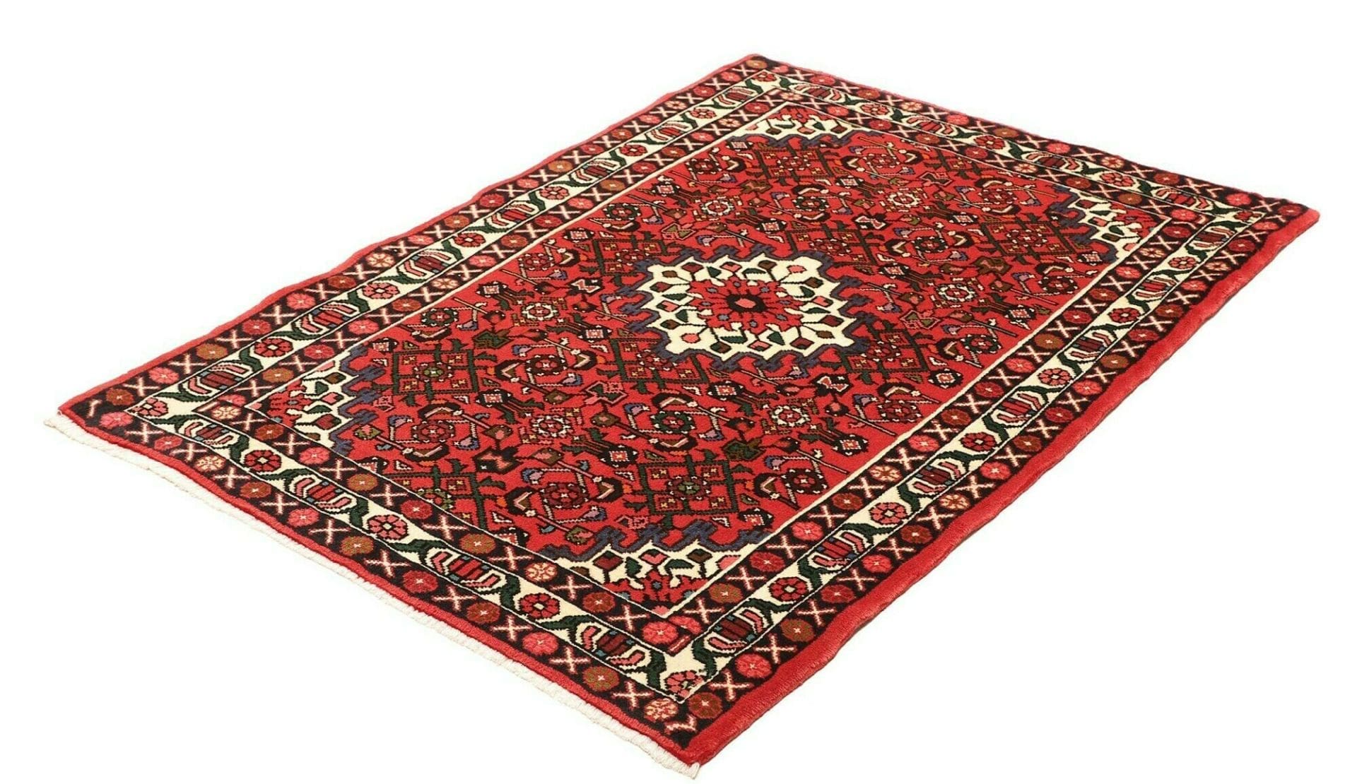 Handgeknüpfter Hamadan Herati Perserteppich 109 × 149 cm