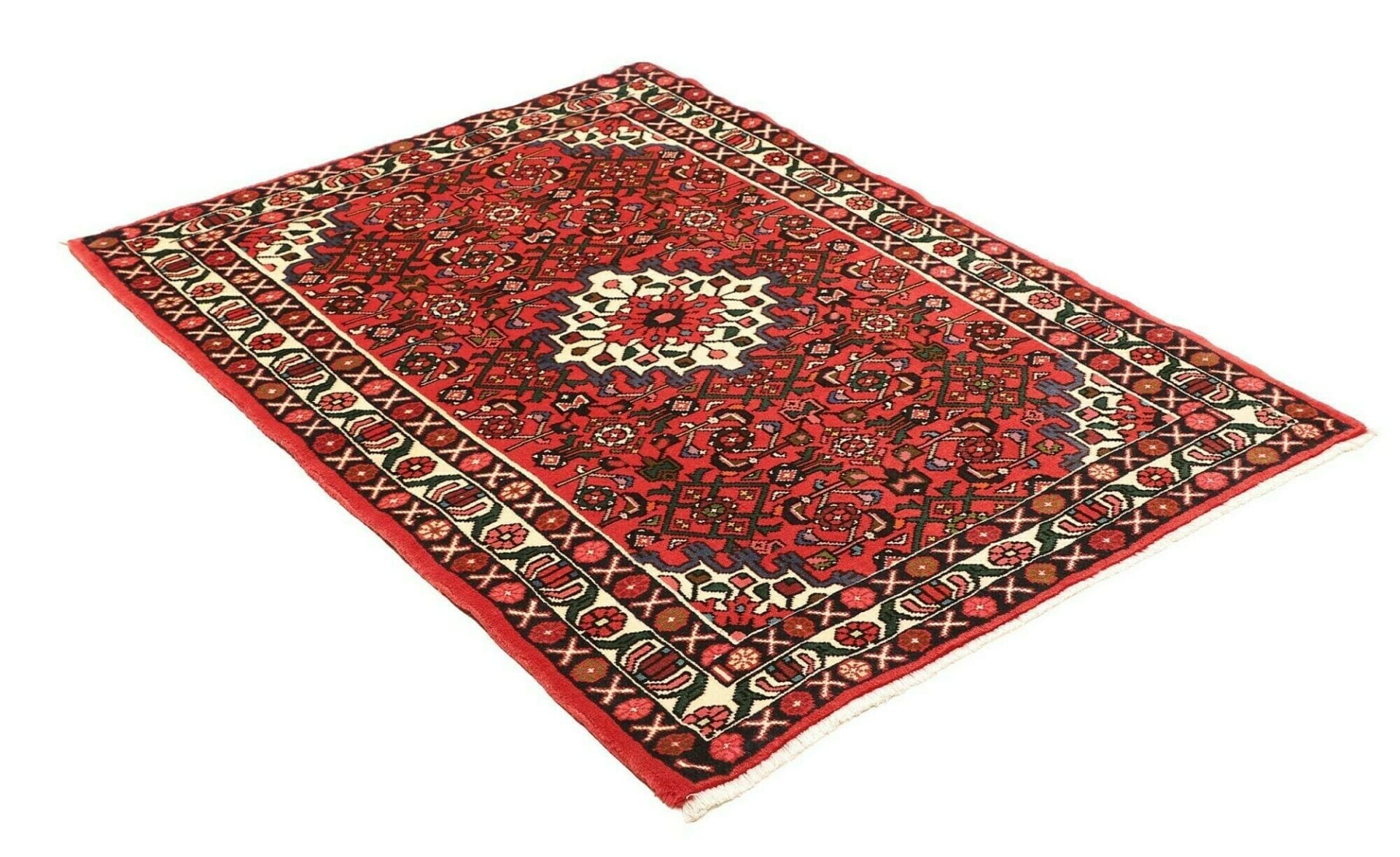 Handgeknüpfter Hamadan Herati Perserteppich 109 × 149 cm