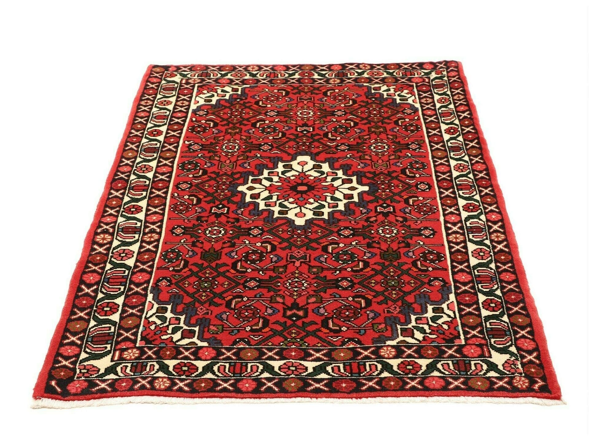 Handgeknüpfter Hamadan Herati Perserteppich 109 × 149 cm