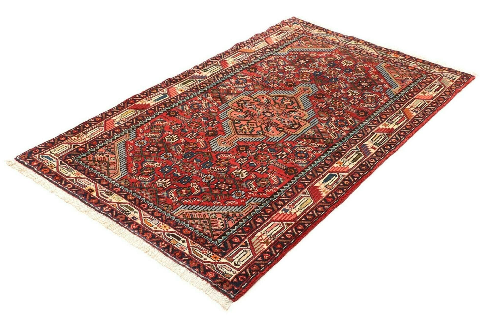 Handgeknüpfter Hamadan Herati Perserteppich, 101 × 160 cm, Wolle