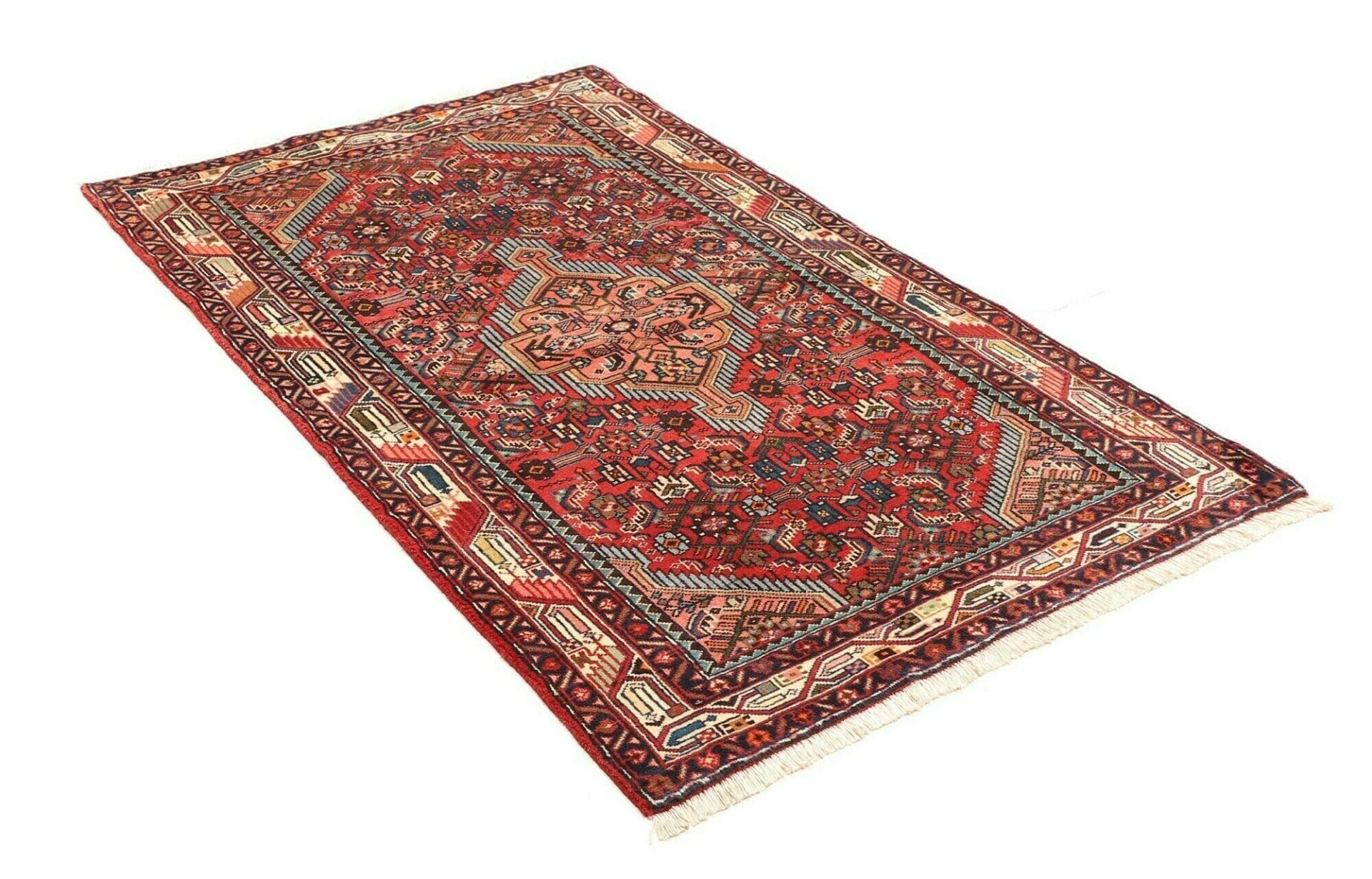 Handgeknüpfter Hamadan Herati Perserteppich, 101 × 160 cm, Wolle