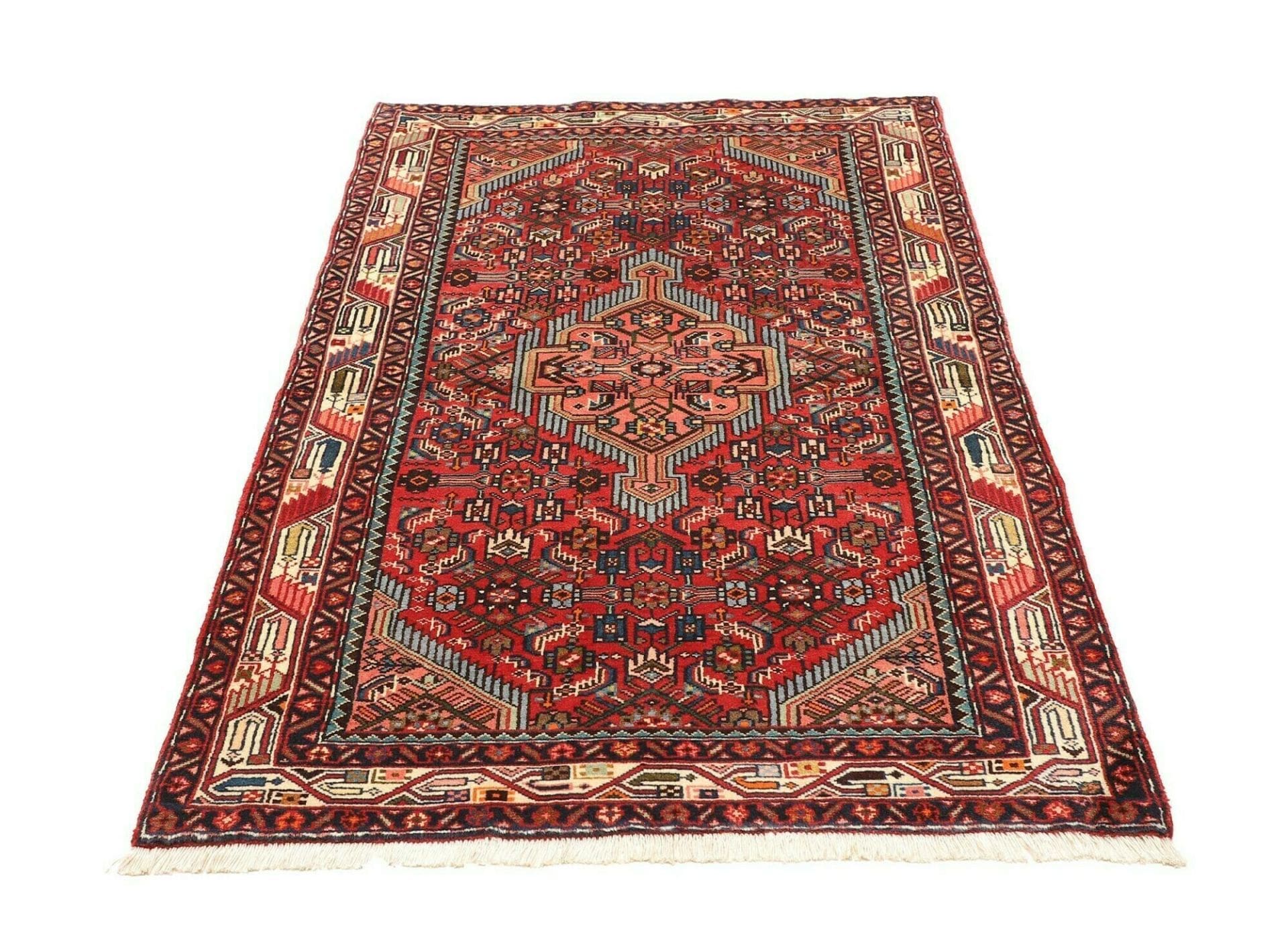 Handgeknüpfter Hamadan Herati Perserteppich, 101 × 160 cm, Wolle