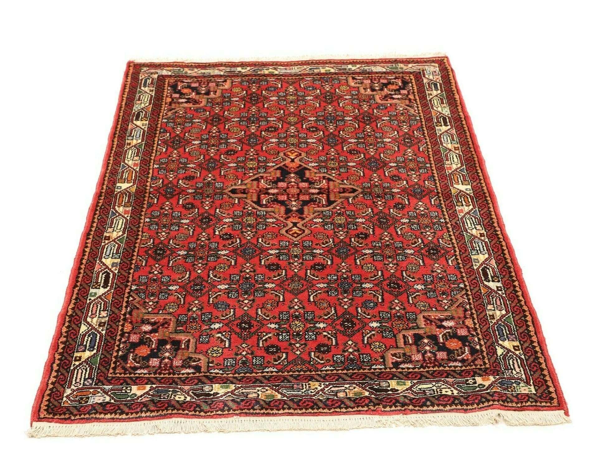 Hamadan Herati Perserteppich aus Iran, 106 × 136 cm