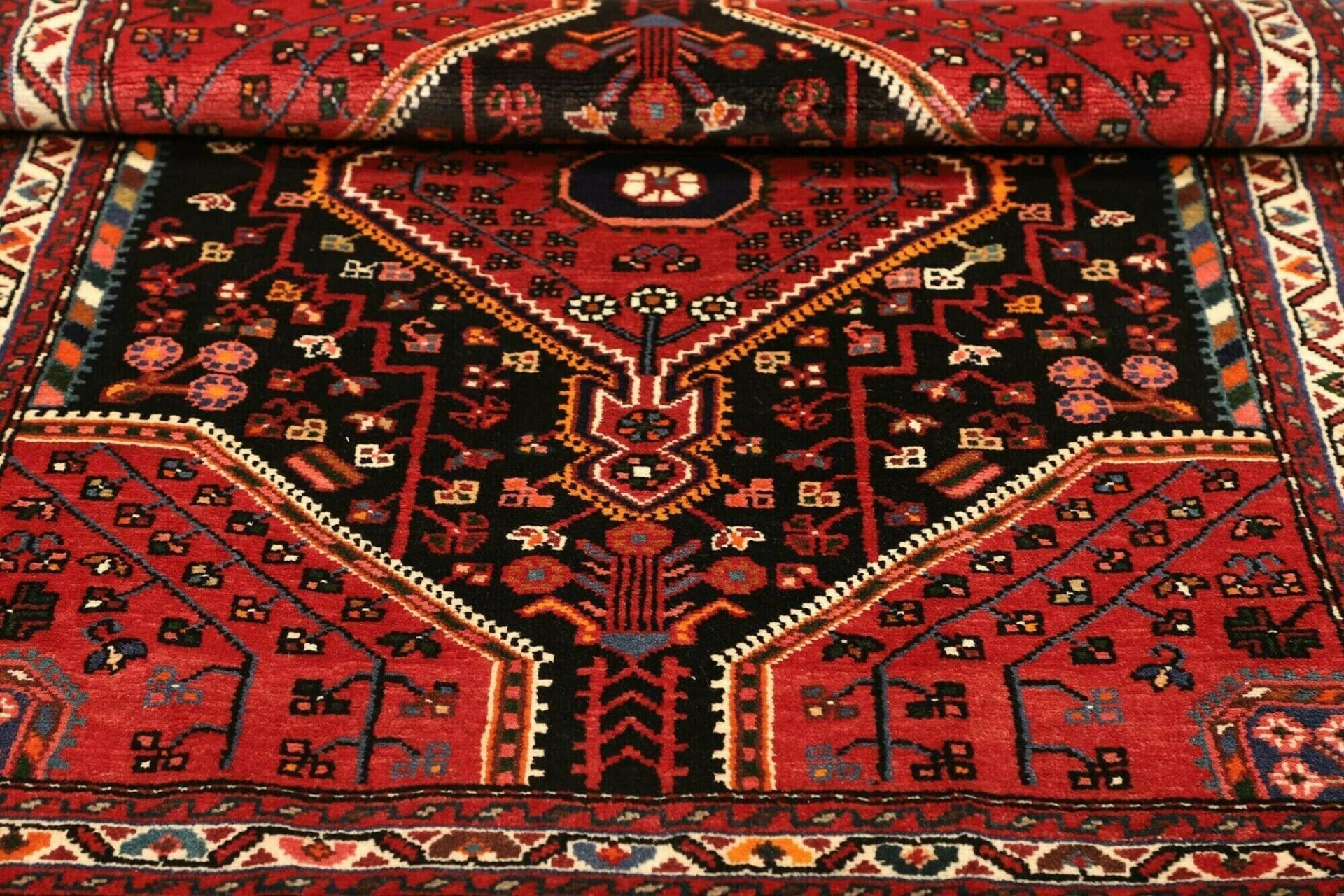 Handgeknüpfter Hamadan Herati Perserteppich, 114 × 156 cm, Wolle