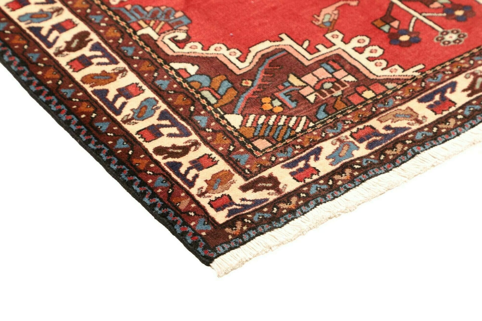 handgeknupfter-hamadan-orientteppich-111-x-153cm-schurwolle-herati-muster-4 Hamadan Herati Perserteppich 111 × 153 cm aus Wolle, handgeknüpft