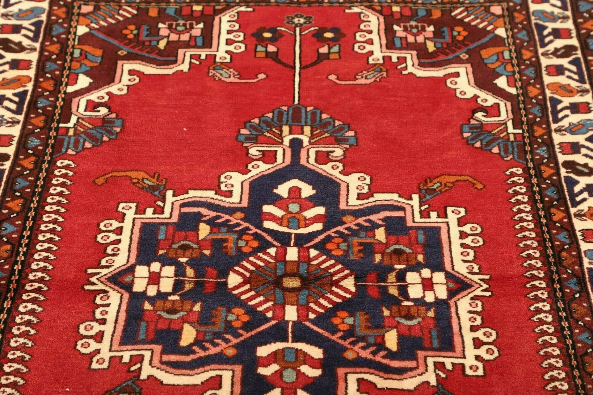 handgeknupfter-hamadan-orientteppich-111-x-153cm-schurwolle-herati-muster-7 Hamadan Herati Perserteppich 111 × 153 cm aus Wolle, handgeknüpft