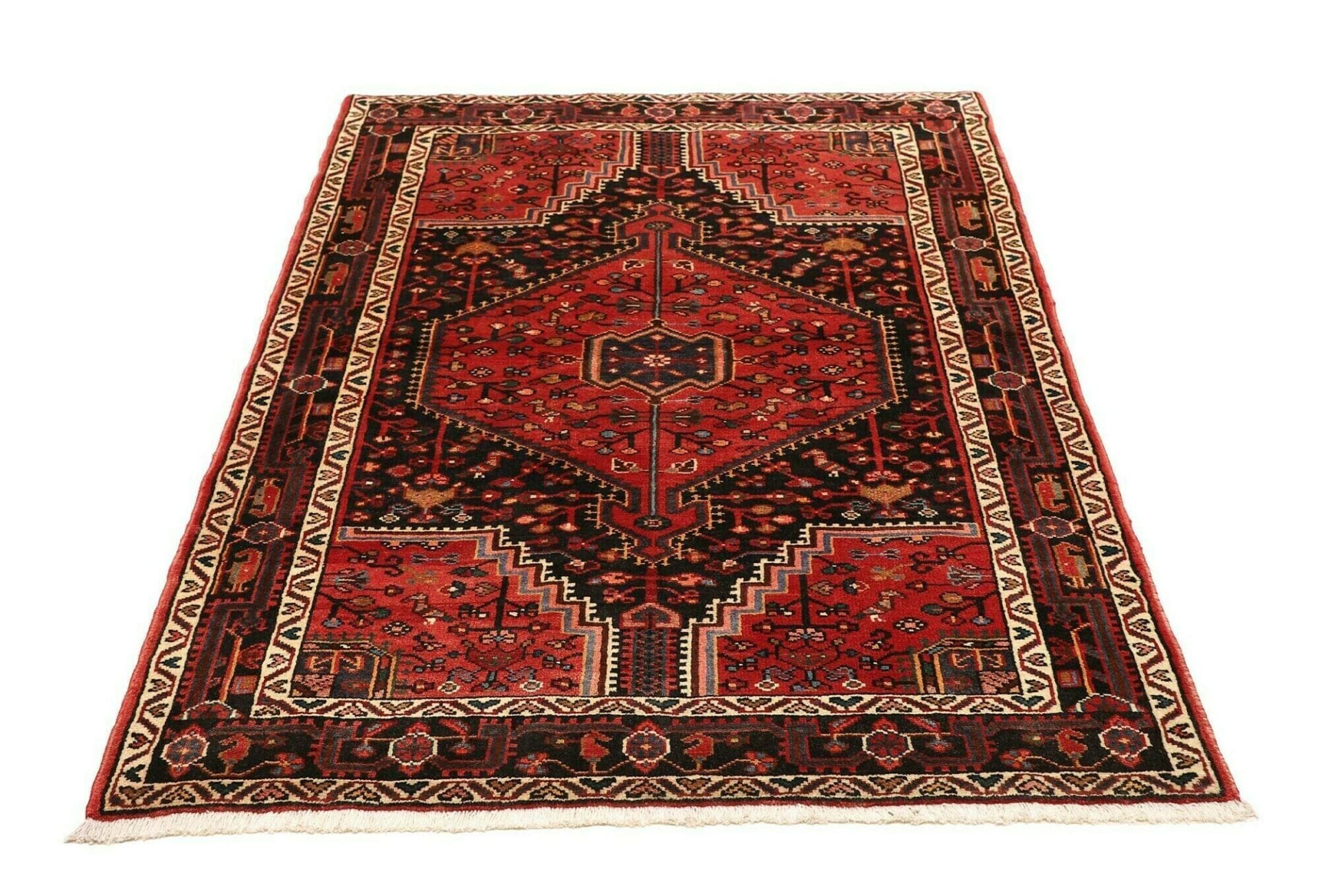 Hamadan Perserteppich 118 × 162 cm aus Wolle, handgeknüpft