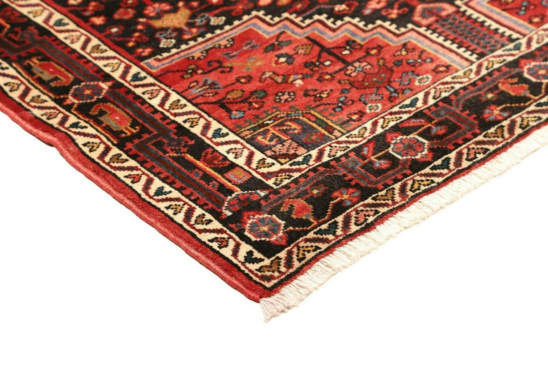 Hamadan Perserteppich 118 × 162 cm aus Wolle, handgeknüpft