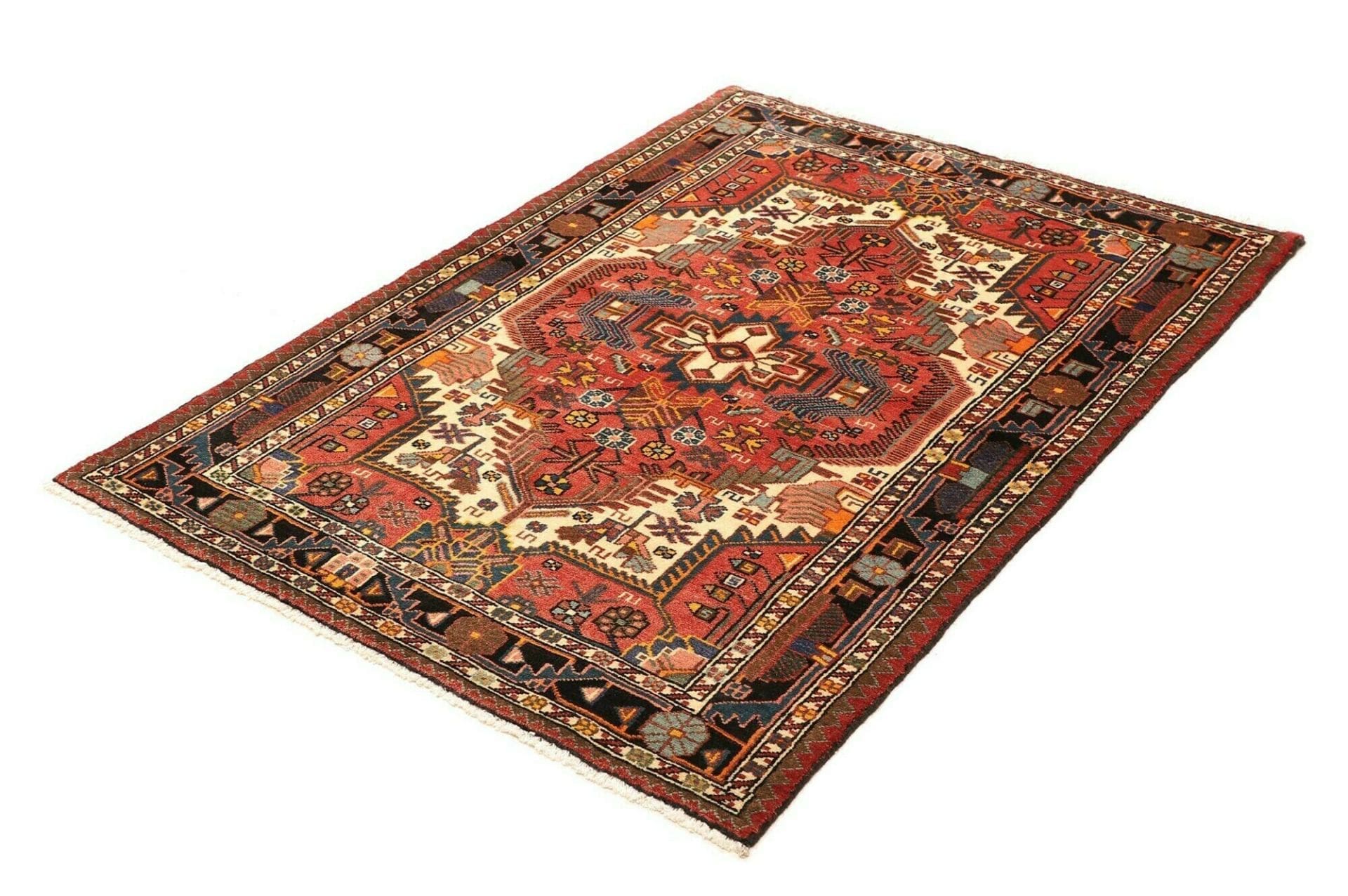 hamadan-teppich-110-x-152-cm-schurwolle-herati-muster-handgeknupft-1 Hamadan Herati Perserteppich 110 × 152 cm aus Wolle, handgeknüpft