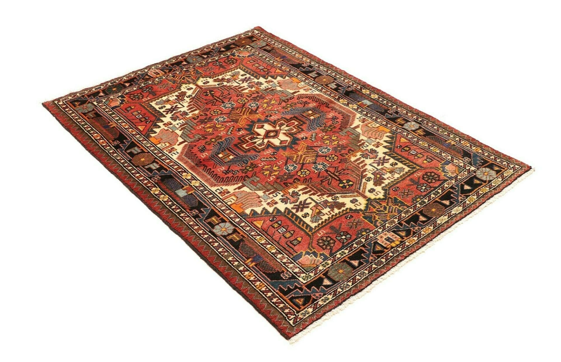 hamadan-teppich-110-x-152-cm-schurwolle-herati-muster-handgeknupft-2 Hamadan Herati Perserteppich 110 × 152 cm aus Wolle, handgeknüpft