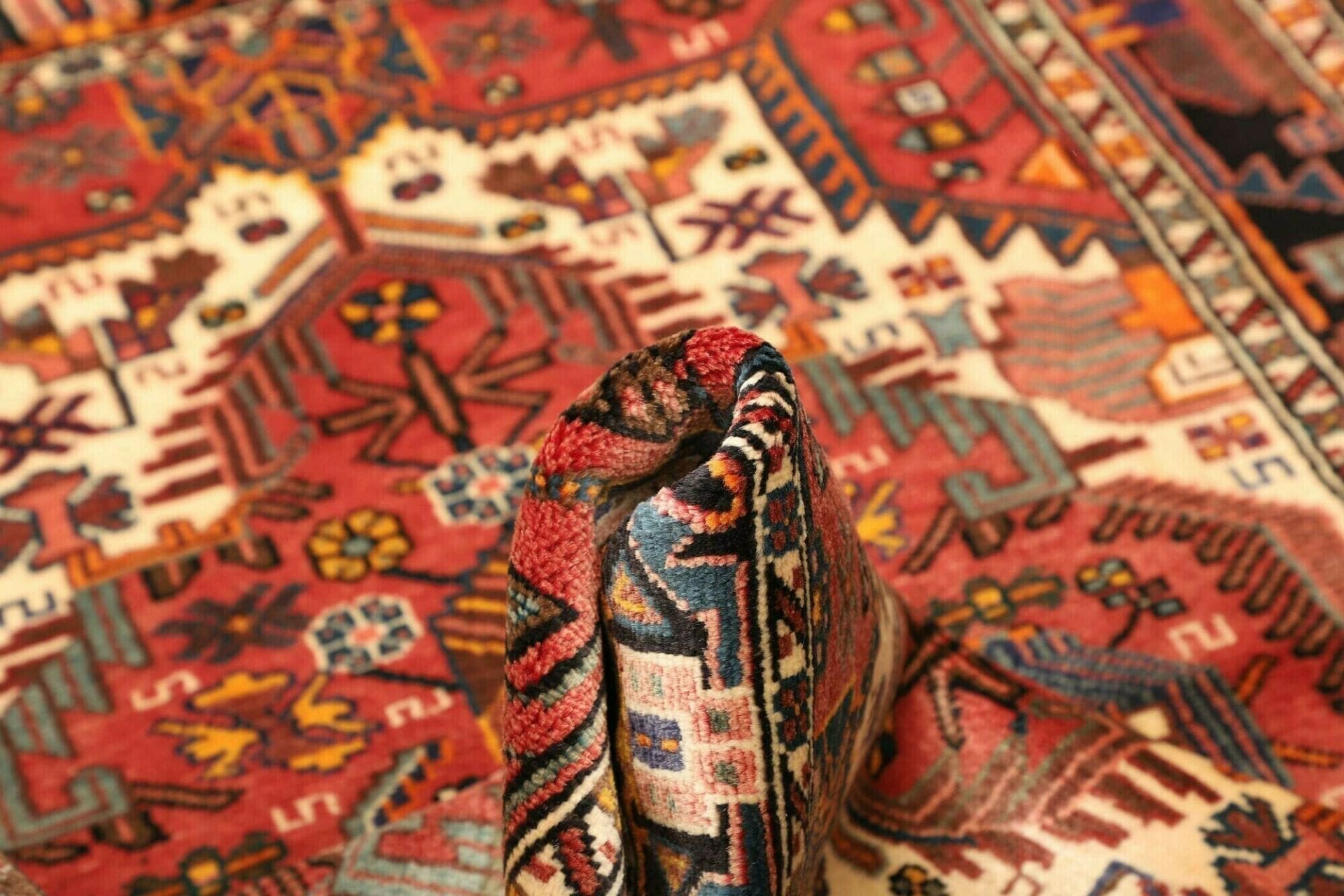 hamadan-teppich-110-x-152-cm-schurwolle-herati-muster-handgeknupft-8 Hamadan Herati Perserteppich 110 × 152 cm aus Wolle, handgeknüpft
