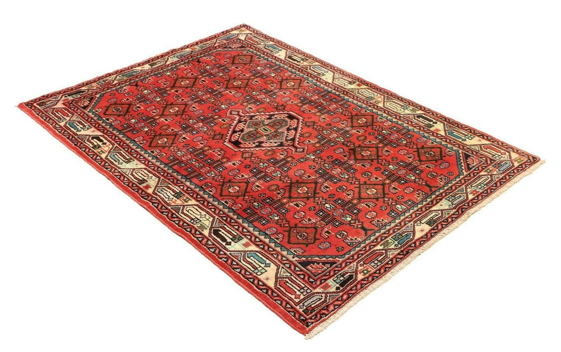 Hamadan Herati Perserteppich aus Iran, 109 × 150 cm