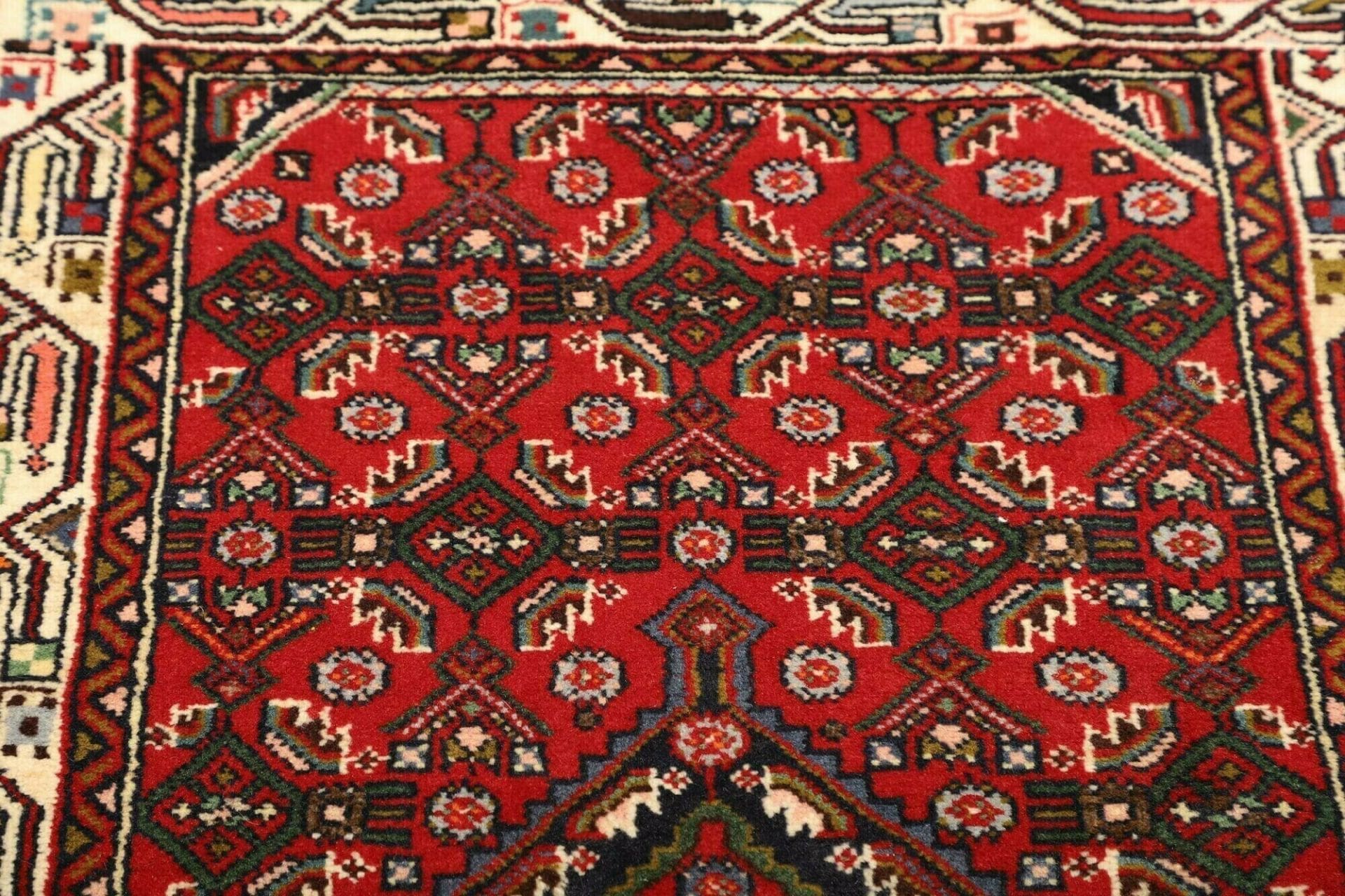 Handgeknüpfter Hamadan Herati Perserteppich 88 × 133 cm