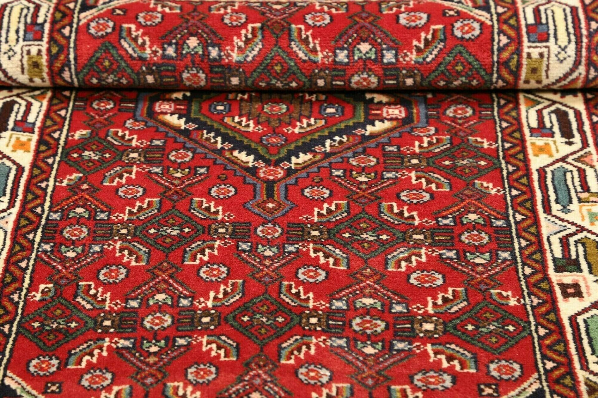 Handgeknüpfter Hamadan Herati Perserteppich 88 × 133 cm